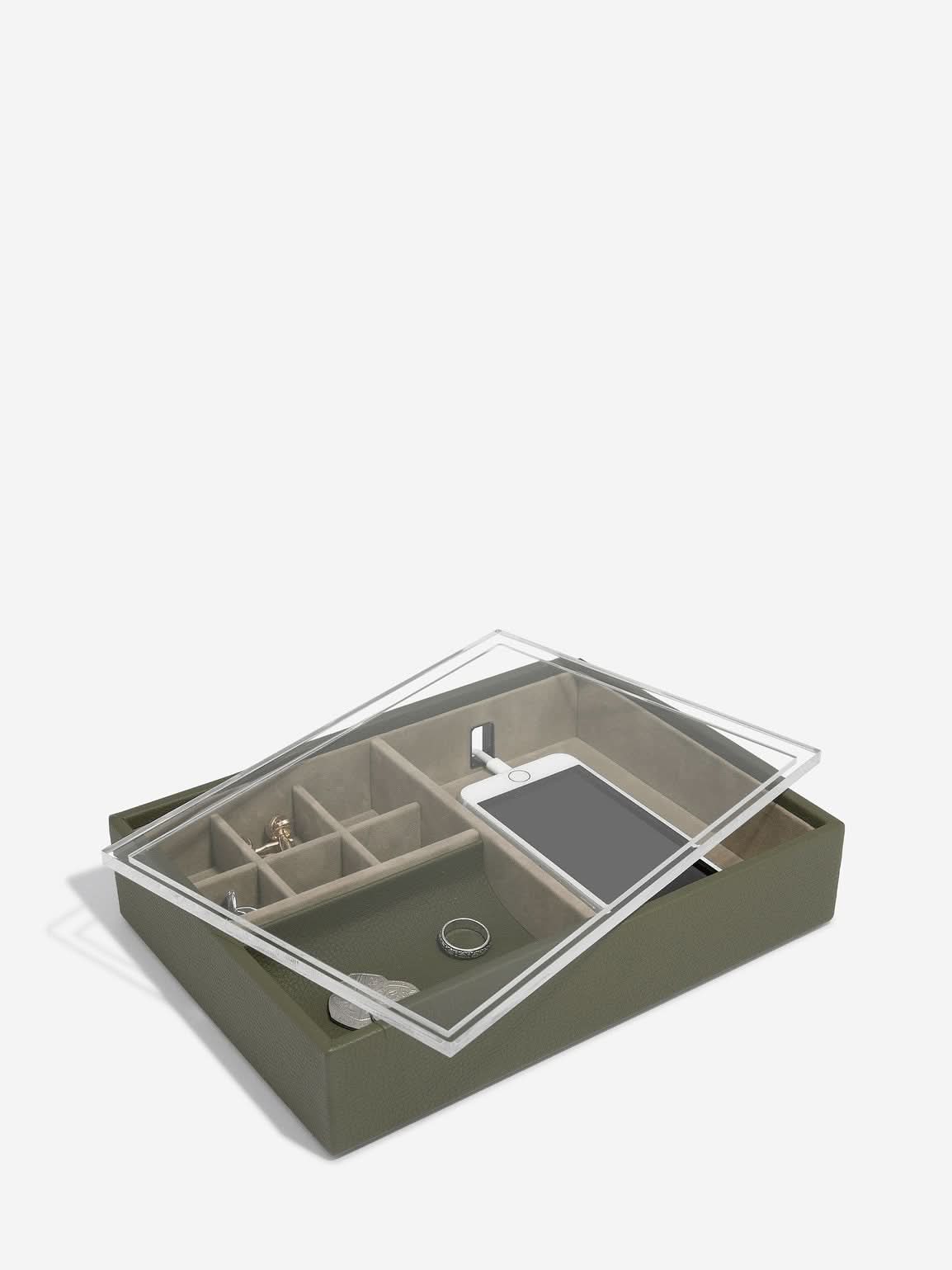 Stackers Organizer met doorzichtig deksel Olijfgroen - Mystackers