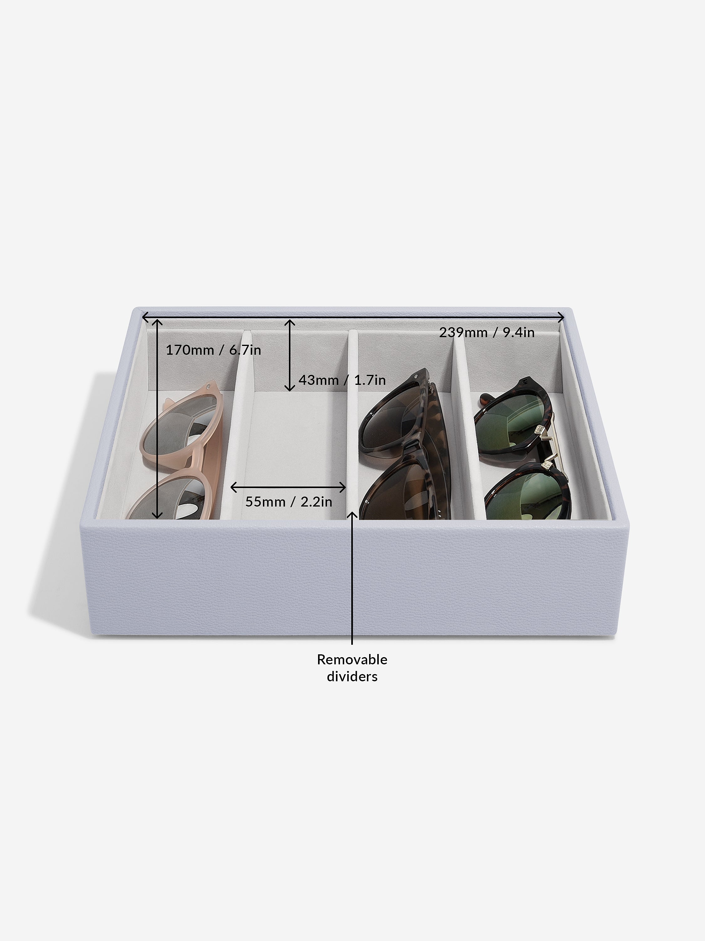 Stackers Compartiment pour Lunettes et accessoires pour Boîte à bijoux classique Lavande
