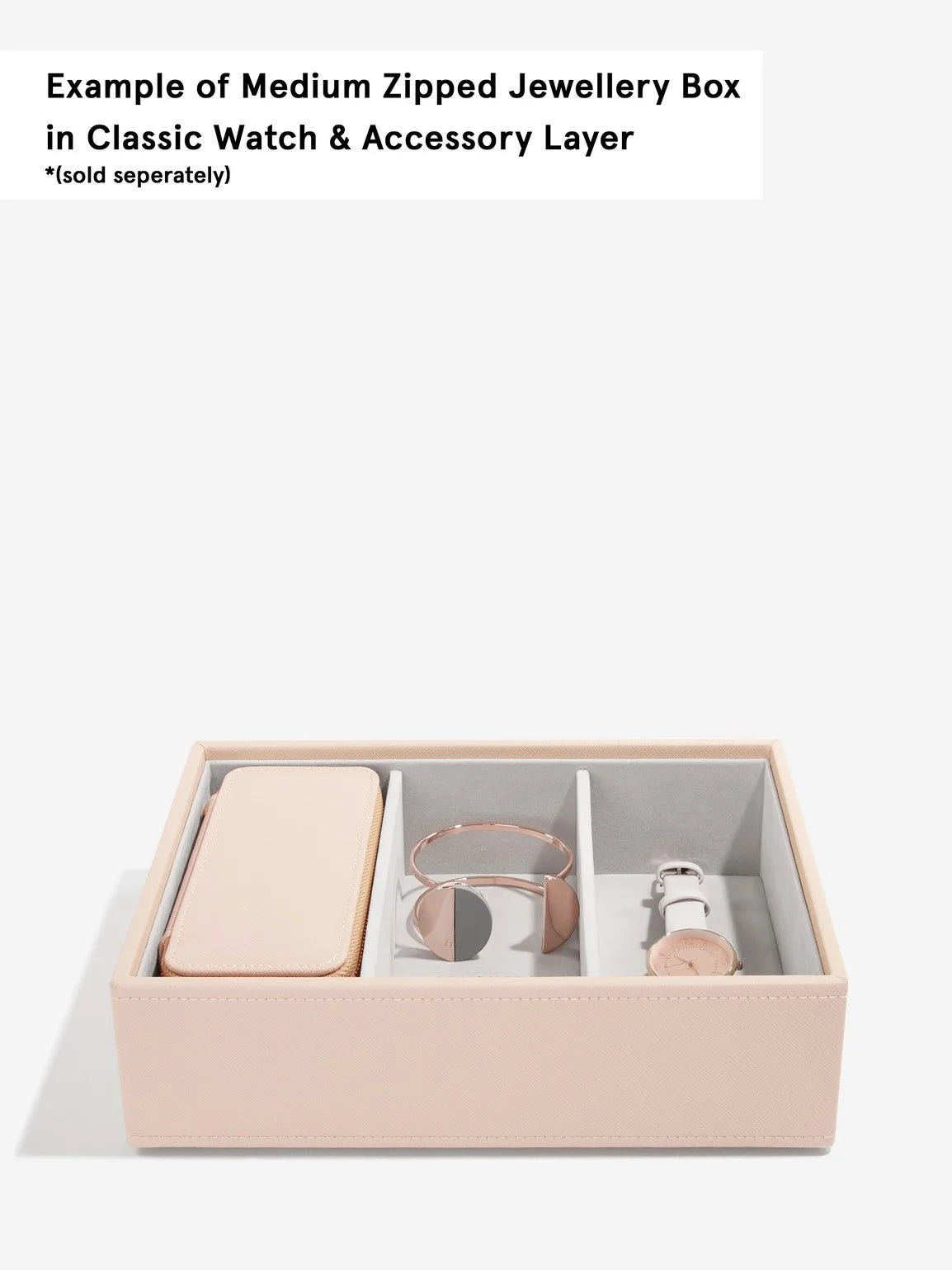 Stackers Medium Travel box Roze