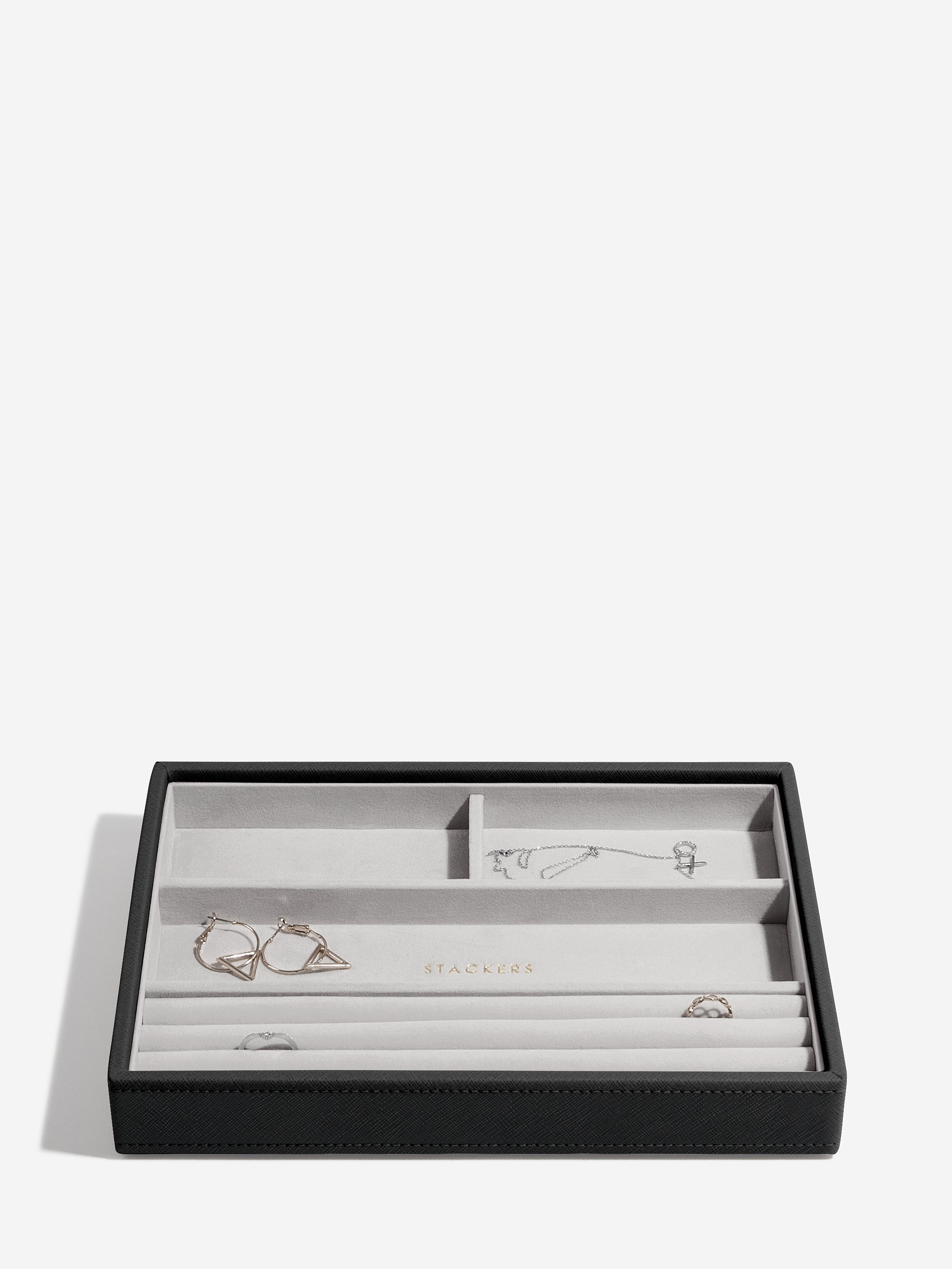 Stackers Compartiment pour bagues & bracelets pour boîte à bijoux classique Noir