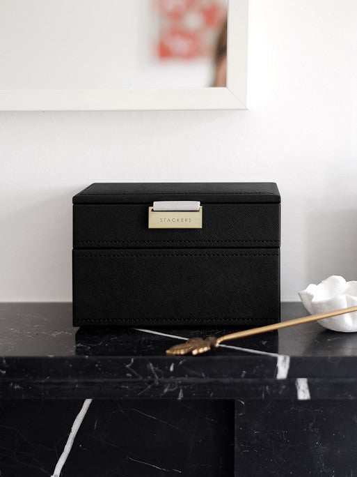 Stackers Mini Jewelry Box Set of 2 Black