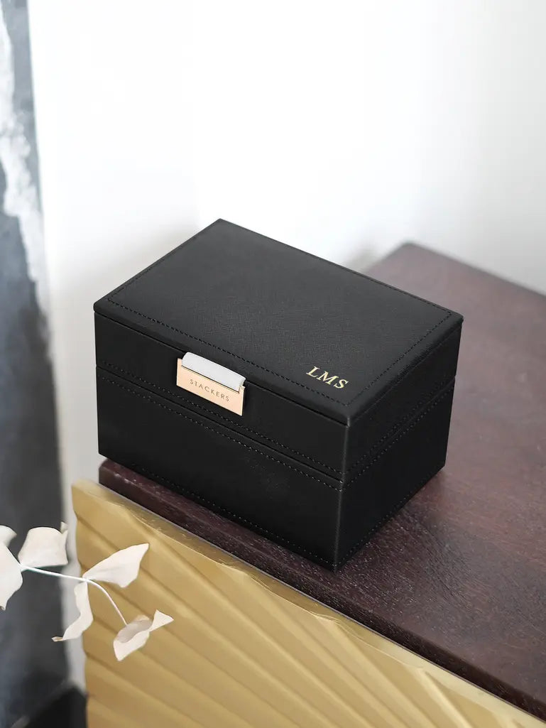 Stackers Mini Jewelry Box Set of 2 Black
