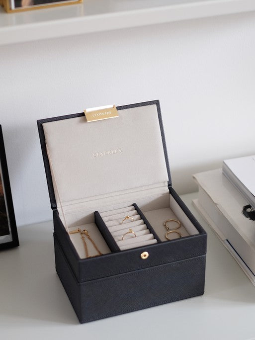 Stackers Mini Jewelry Box Set of 2 Black