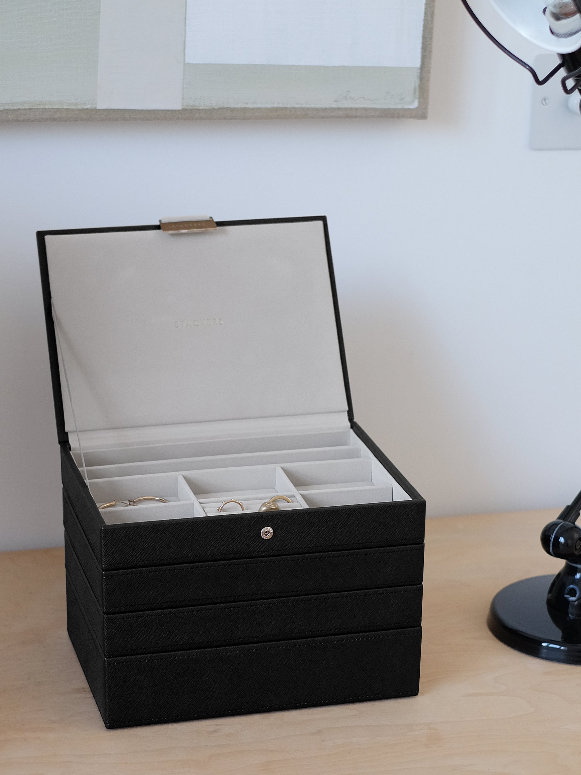 Stackers Klassieke Juwelendoos Set van 4 Zwart