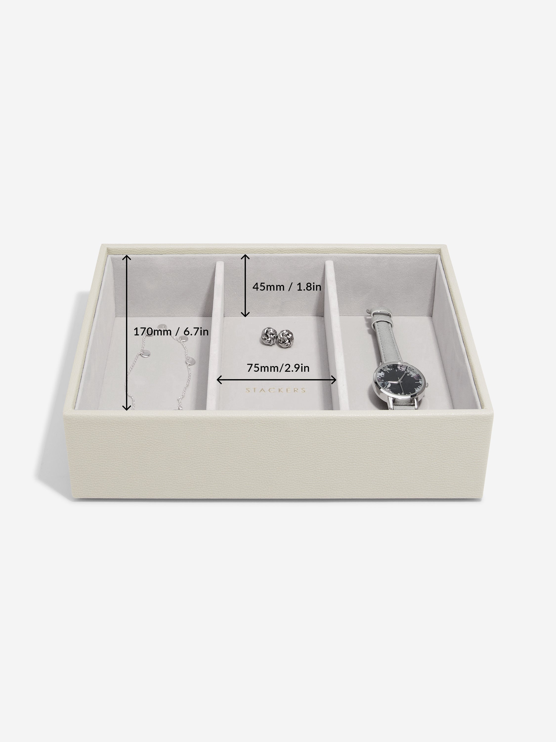 Stackers Compartiment pour montre et accessoires pour boîte à bijoux classique Avoine