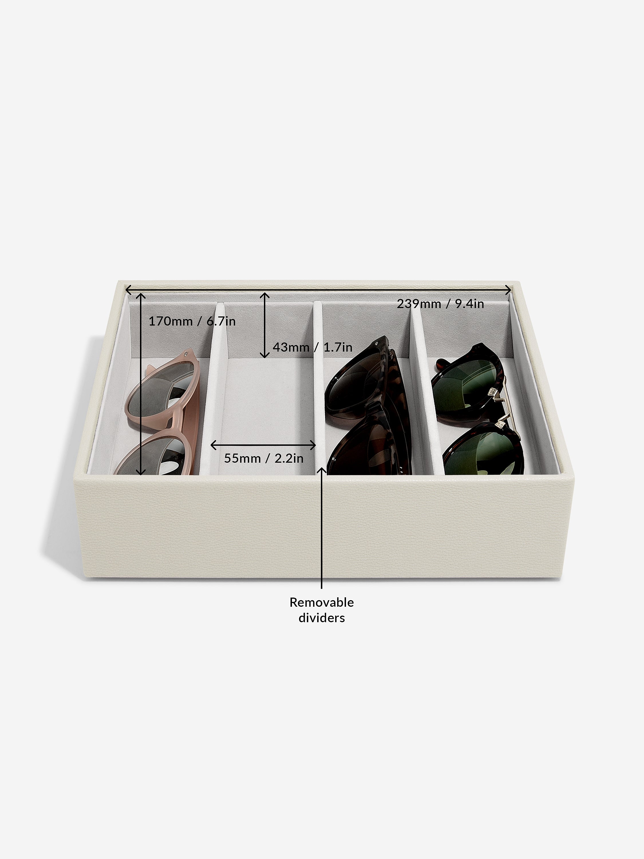 Stackers Compartiment Pour Lunettes et accessoires pour Boîte à bijoux classique Avoine