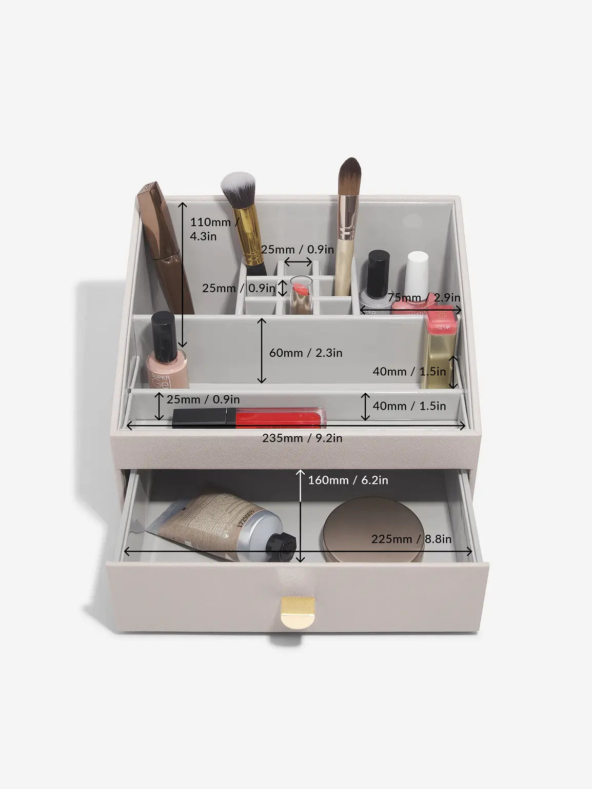 Stackers Makeup Organizer Taupe