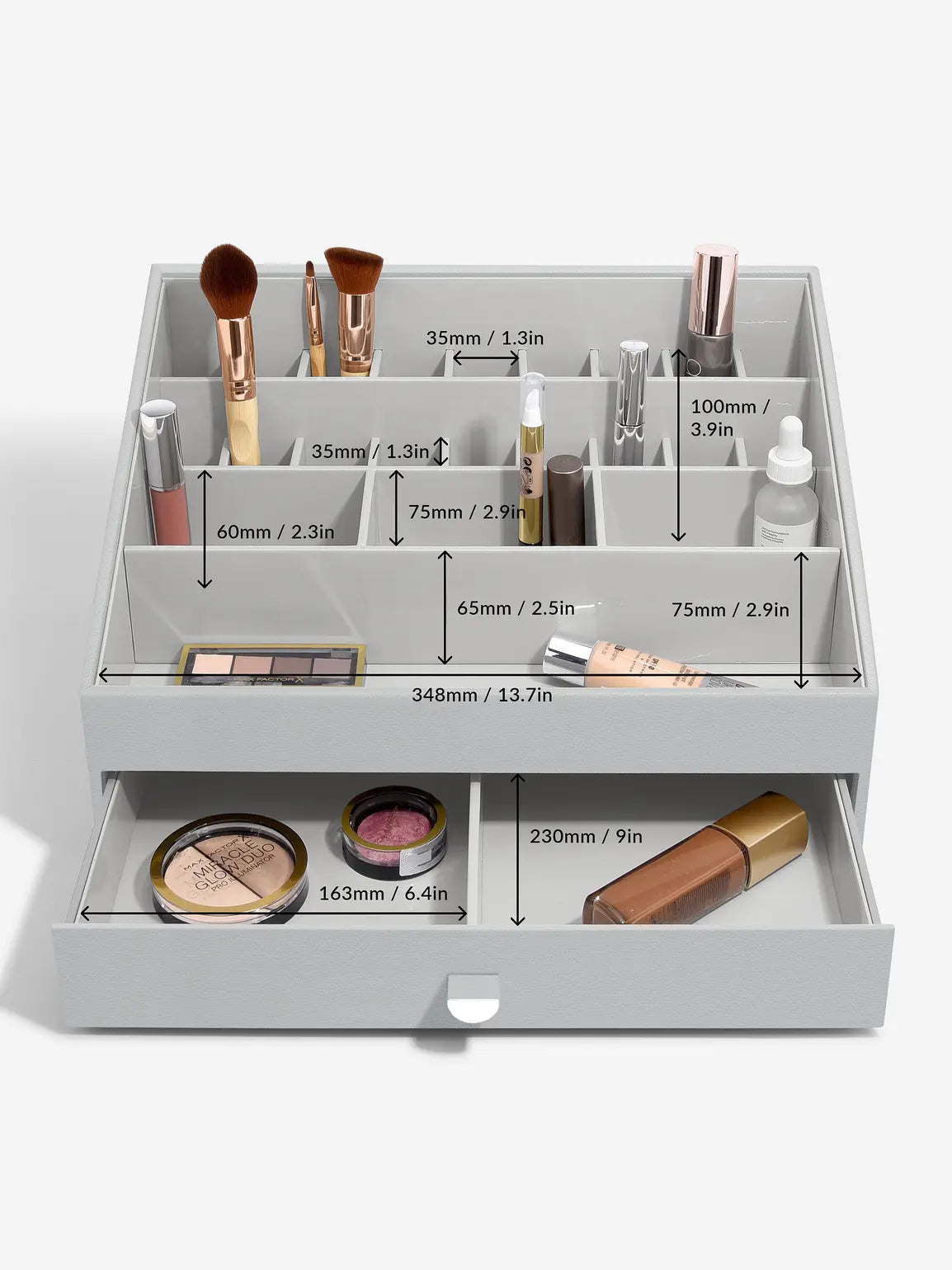 Stackers Supergrote Makeup Organizer Grijs