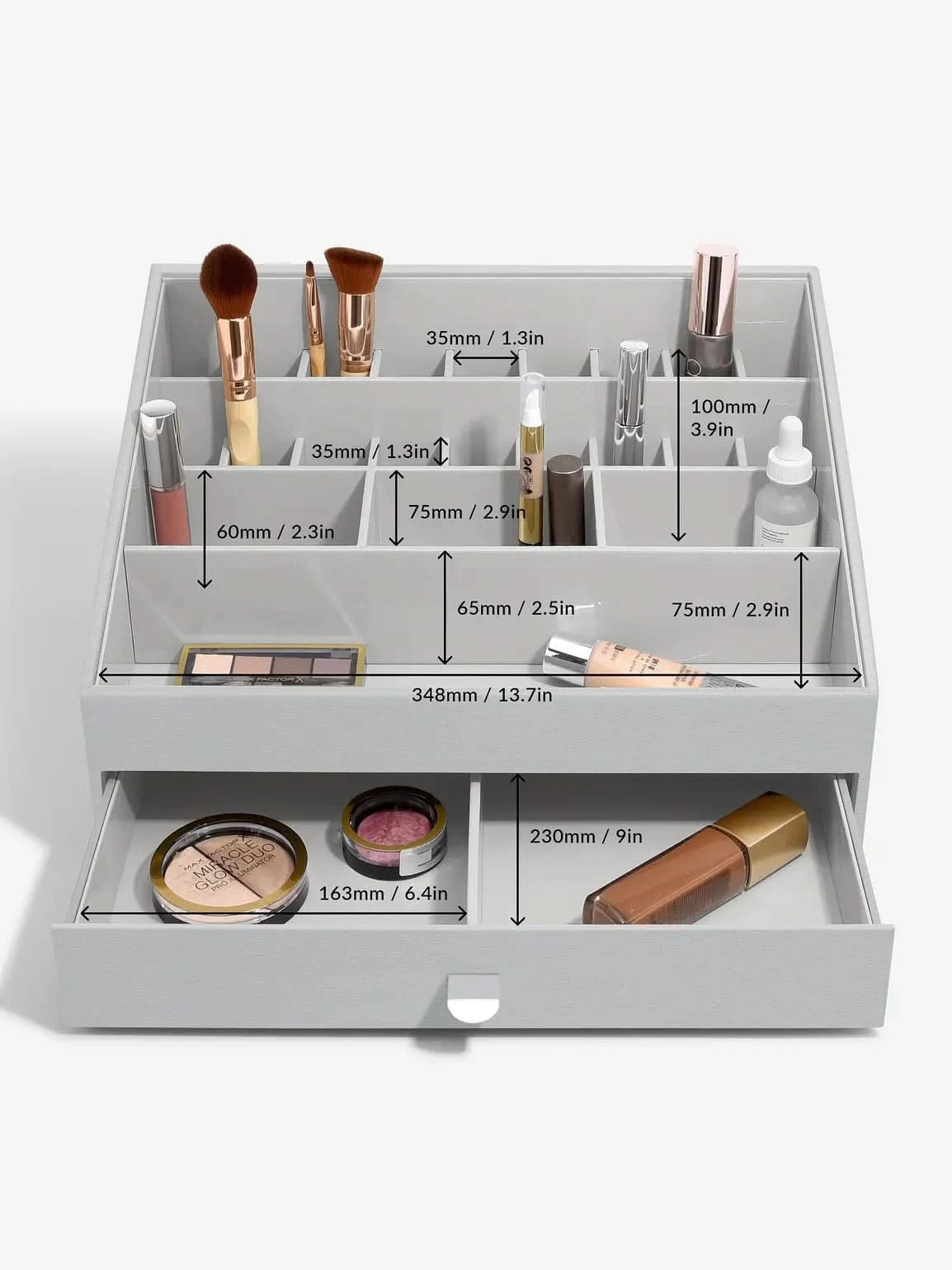 Stackers Supergrote Makeup Organizer Grijs - Mystackers