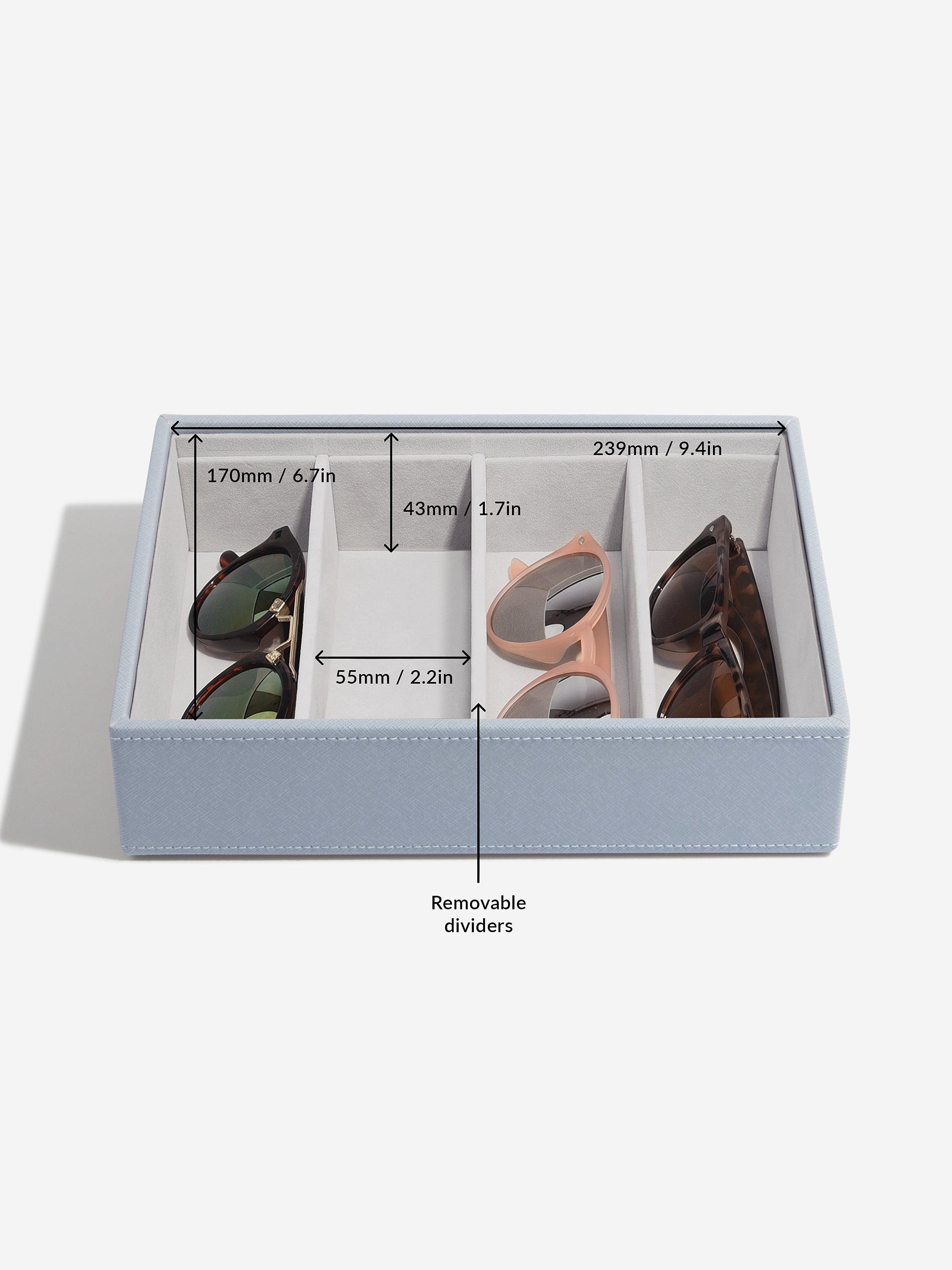 Stackers Compartiment pour Lunettes et accessoires pour Boîte à bijoux classique bleu