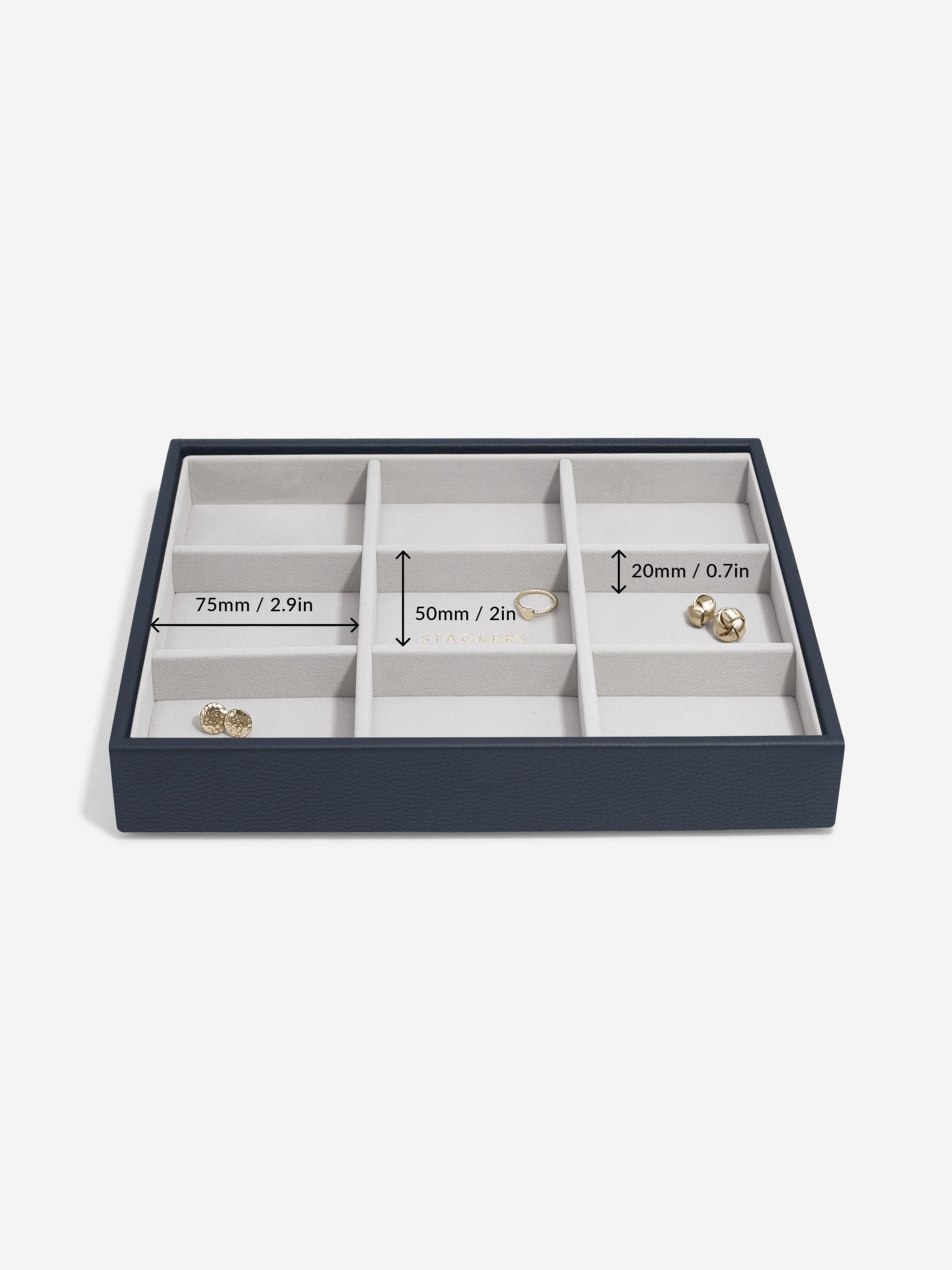 Stackers Compartiment Standard pour boîte à bijoux classique bleu marine