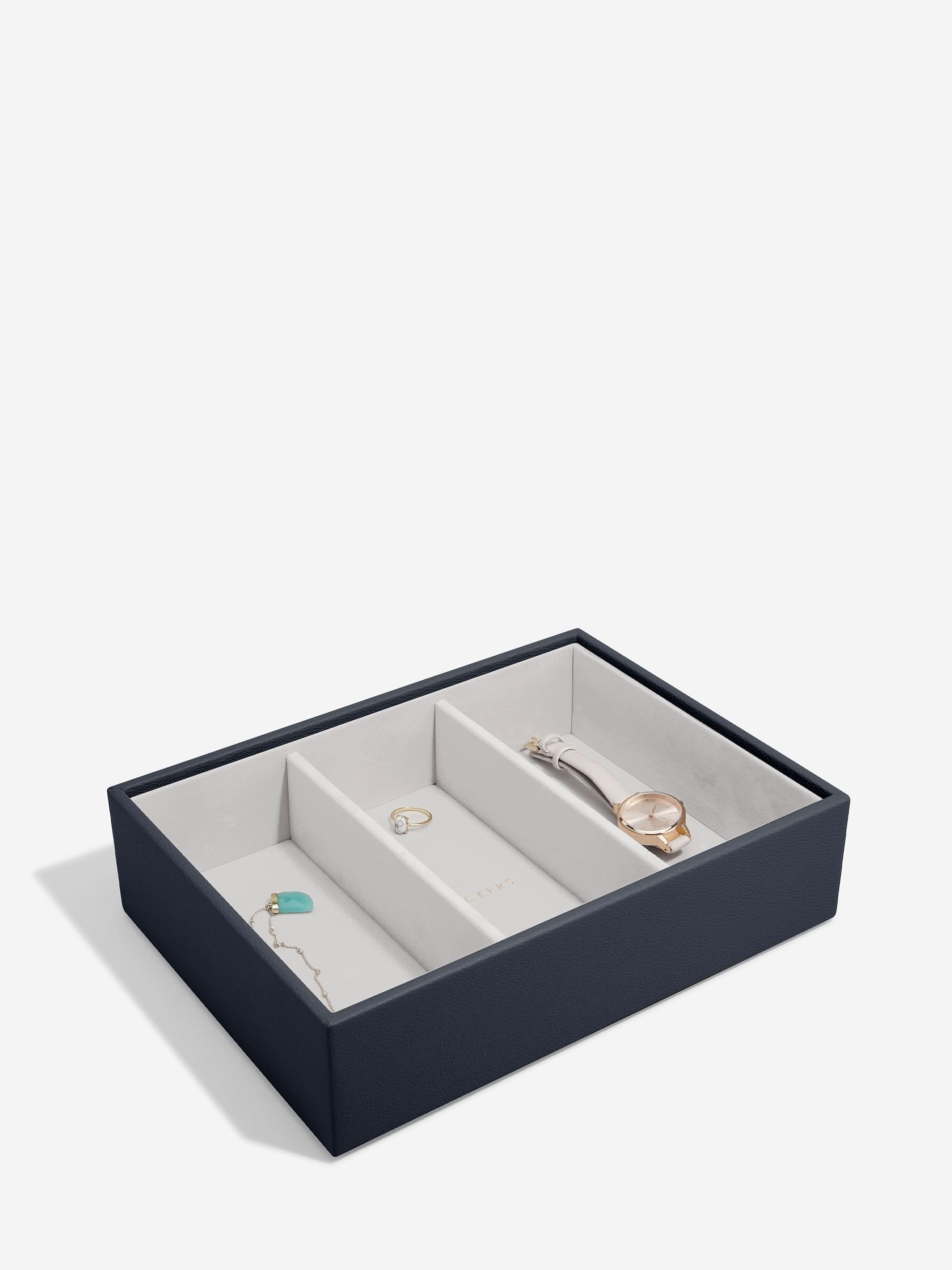 Stackers Horloge & Accessoirelaag voor Klassieke Juwelendoos Marineblauw - Mystackers