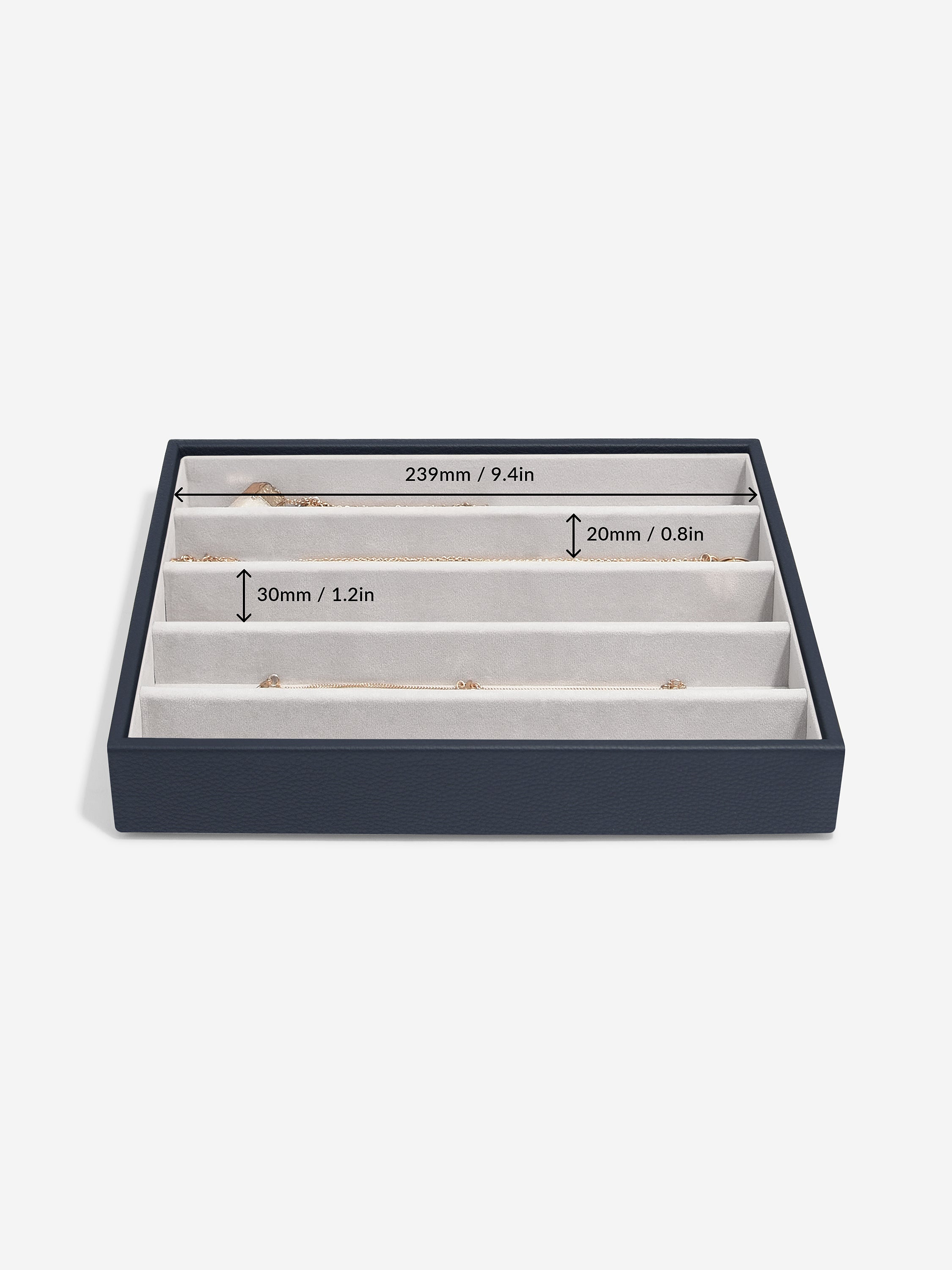 Stackers Compartiment pour Colliers pour Boîte à Bijoux Classique Bleu Marine