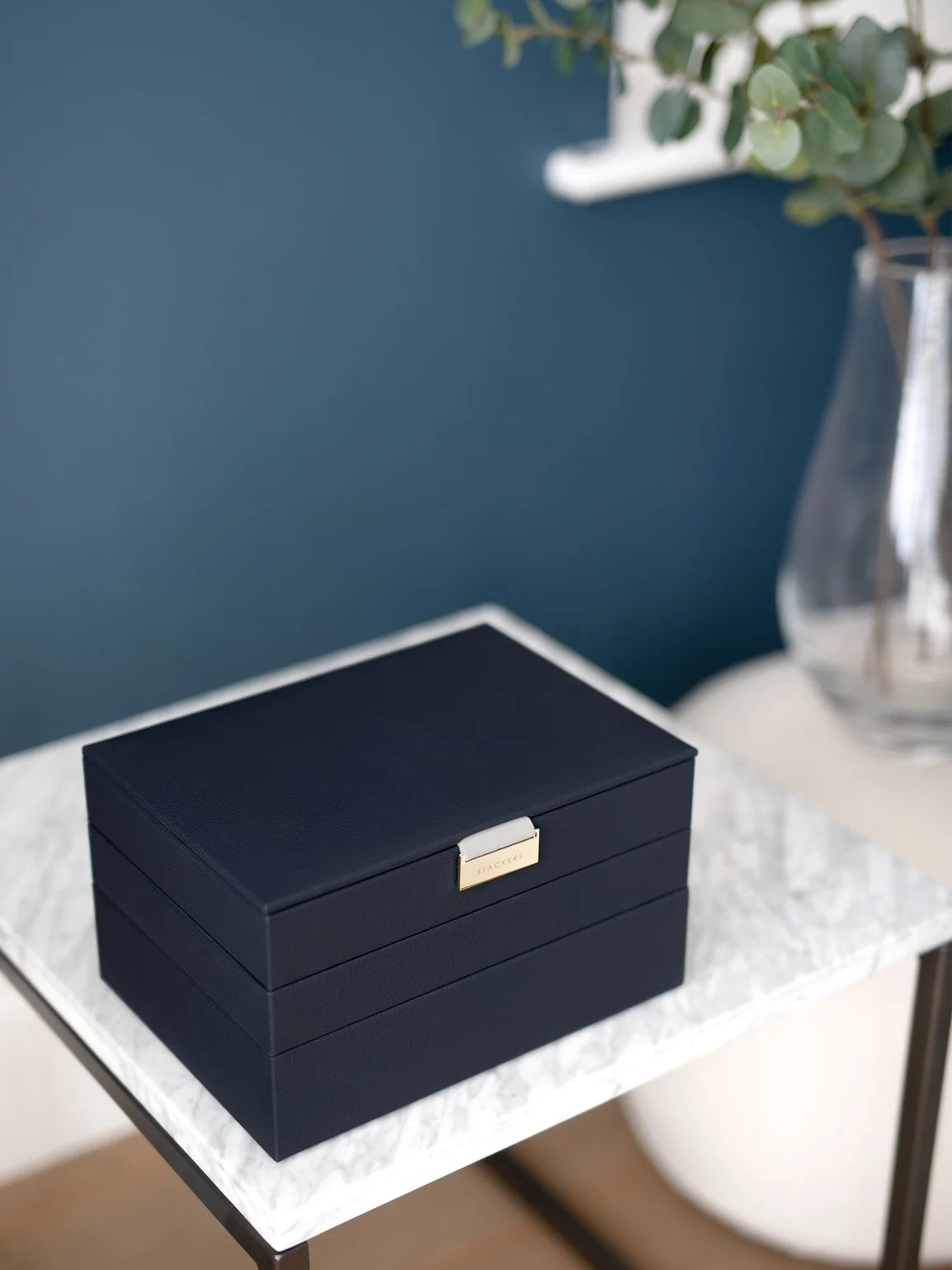 Stackers Classic Jewellery Box Set of 3 Navy Blue