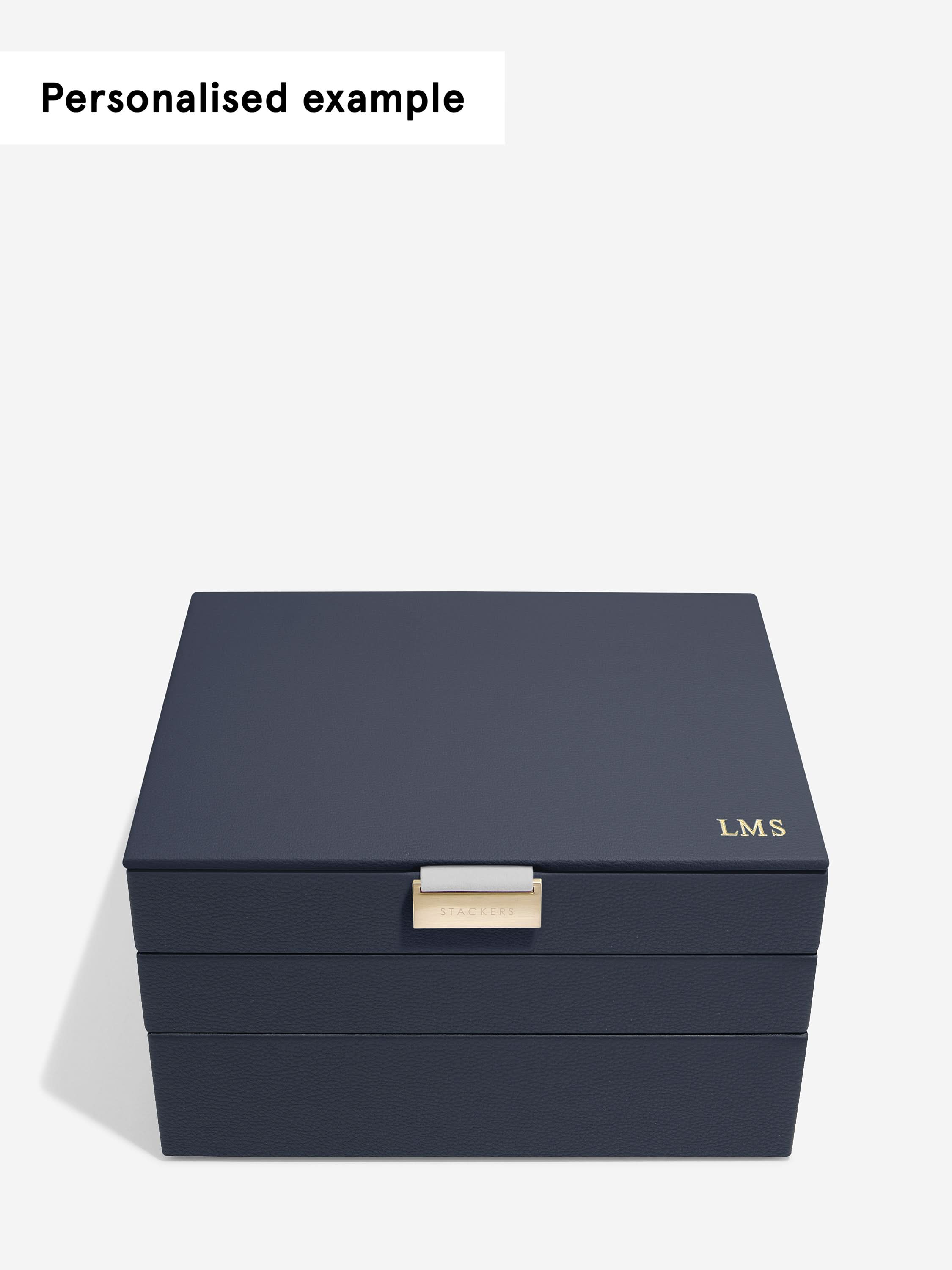 Stackers Klassieke Juwelendoos Set van 3 Marineblauw - Mystackers