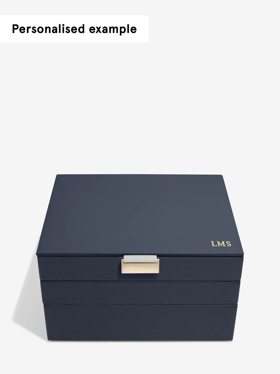 Stackers Classic Jewellery Box Set of 3 Navy Blue
