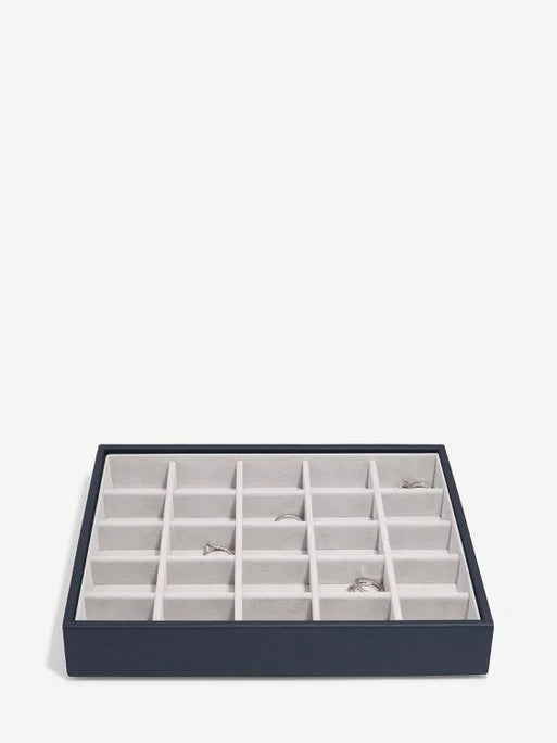 Stackers Classic Jewellery Box Set of 3 Navy Blue