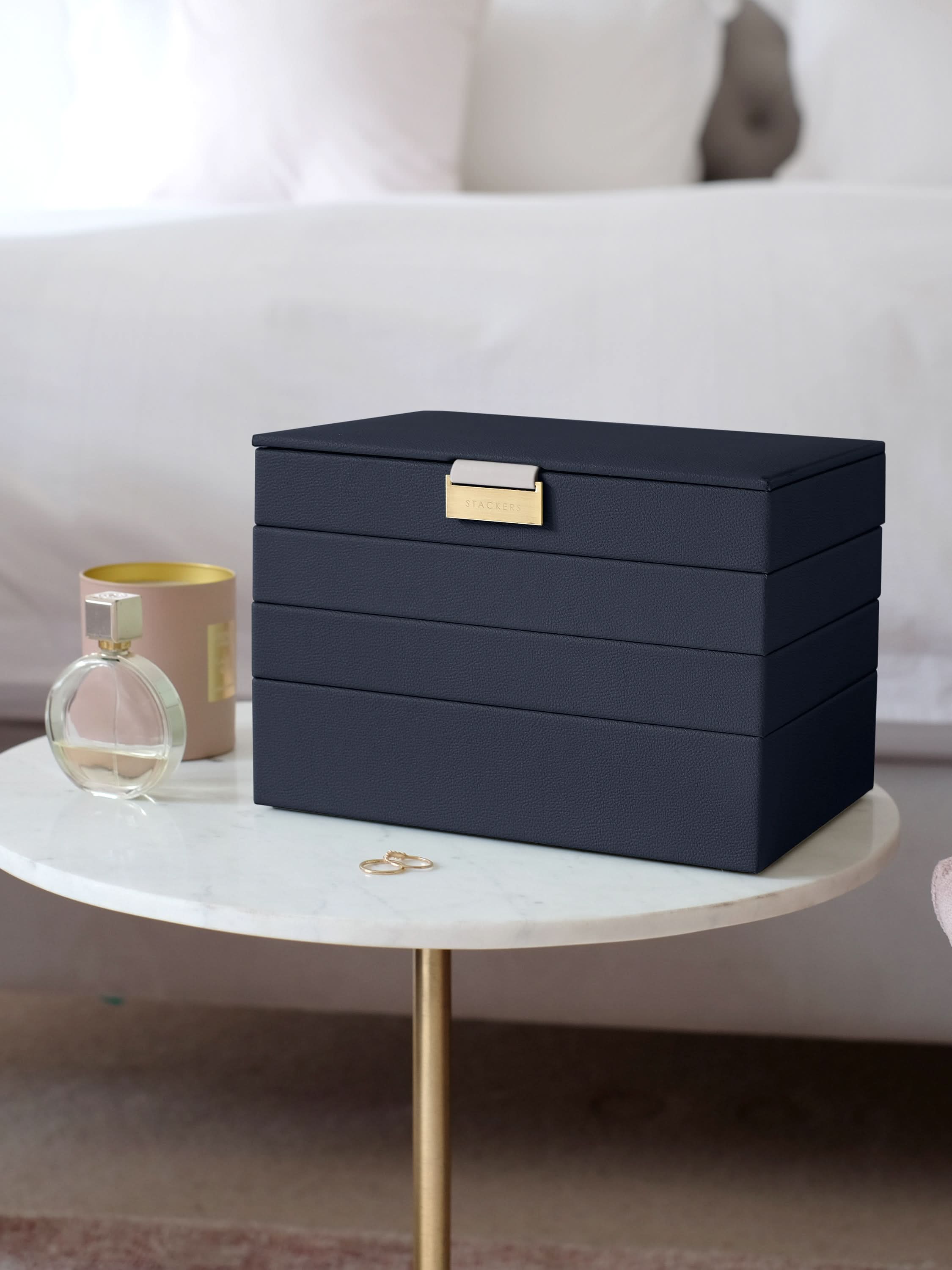 Stackers Klassieke Juwelendoos Set van 4 Marineblauw - Mystackers