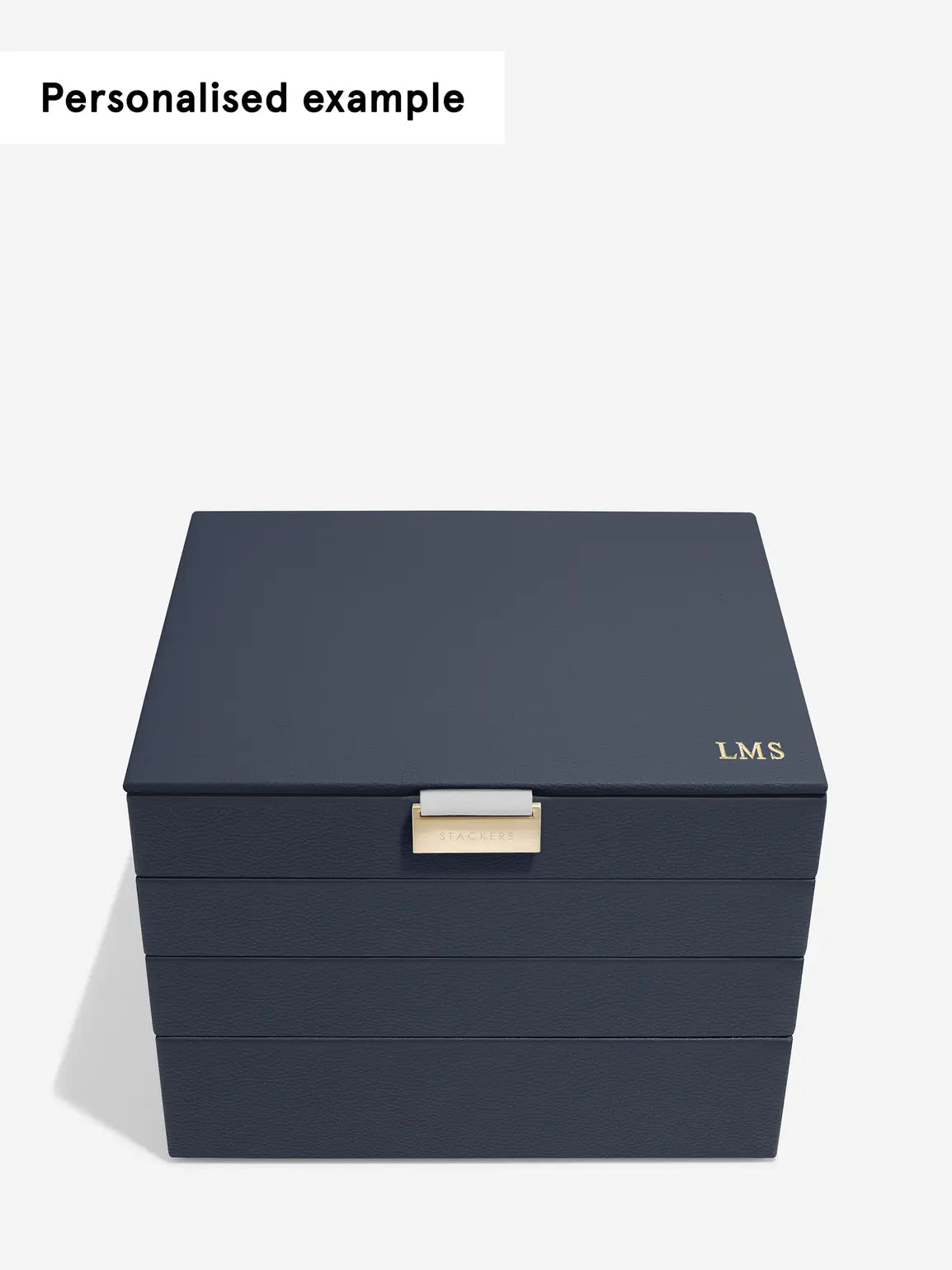 Stackers Classic Jewellery Box Set of 4 Navy Blue