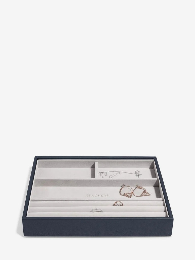 Stackers Classic Jewellery Box Set of 4 Navy Blue