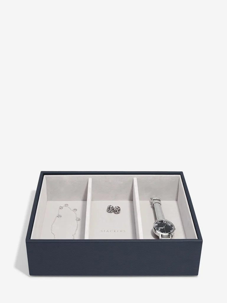 Stackers Classic Jewellery Box Set of 4 Navy Blue