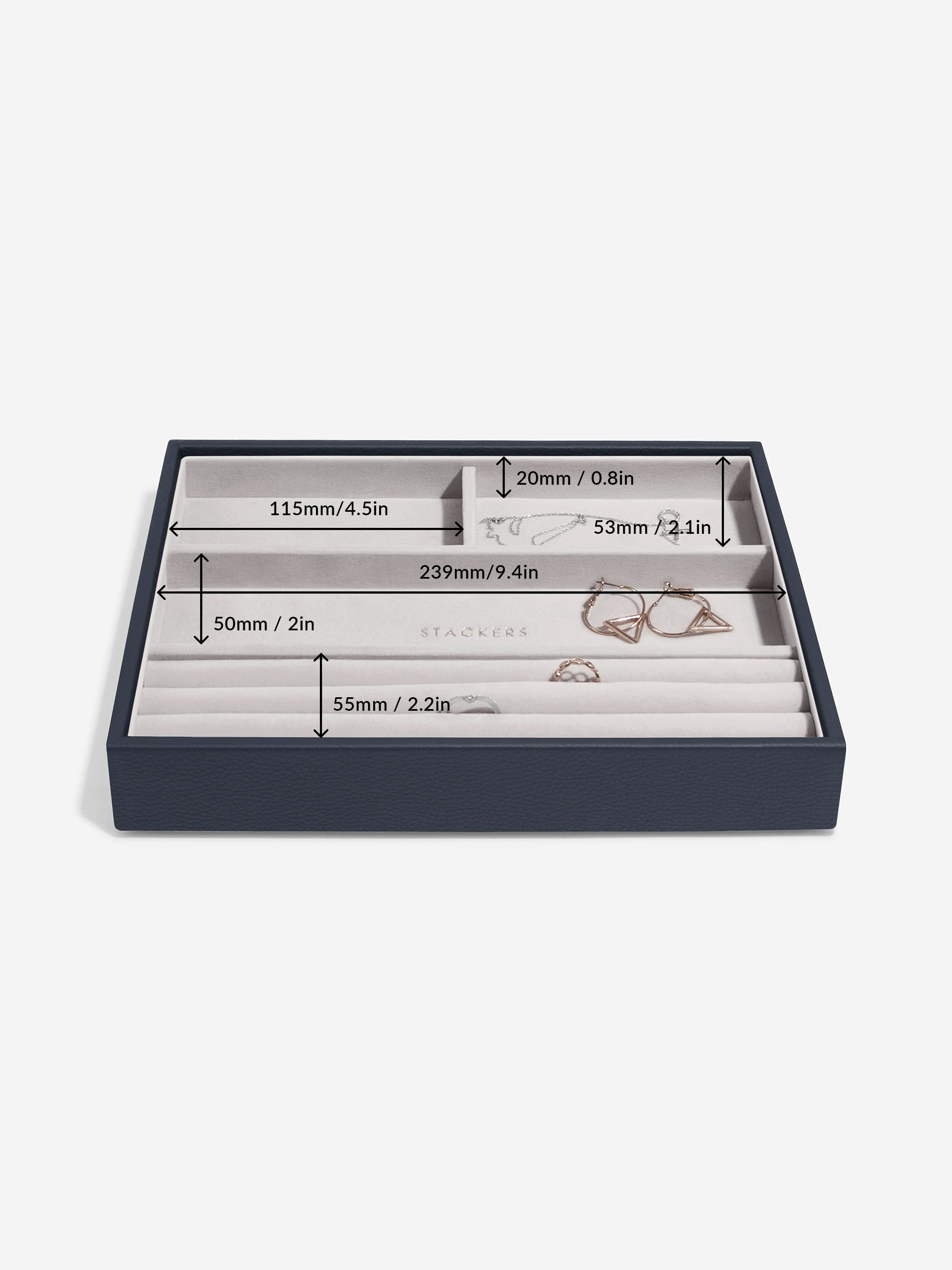 Stackers Klassieke Juwelendoos Set van 4 Marineblauw - Mystackers