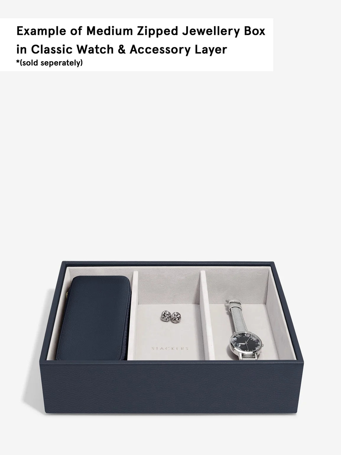 Stackers Medium Travel box Marineblauw