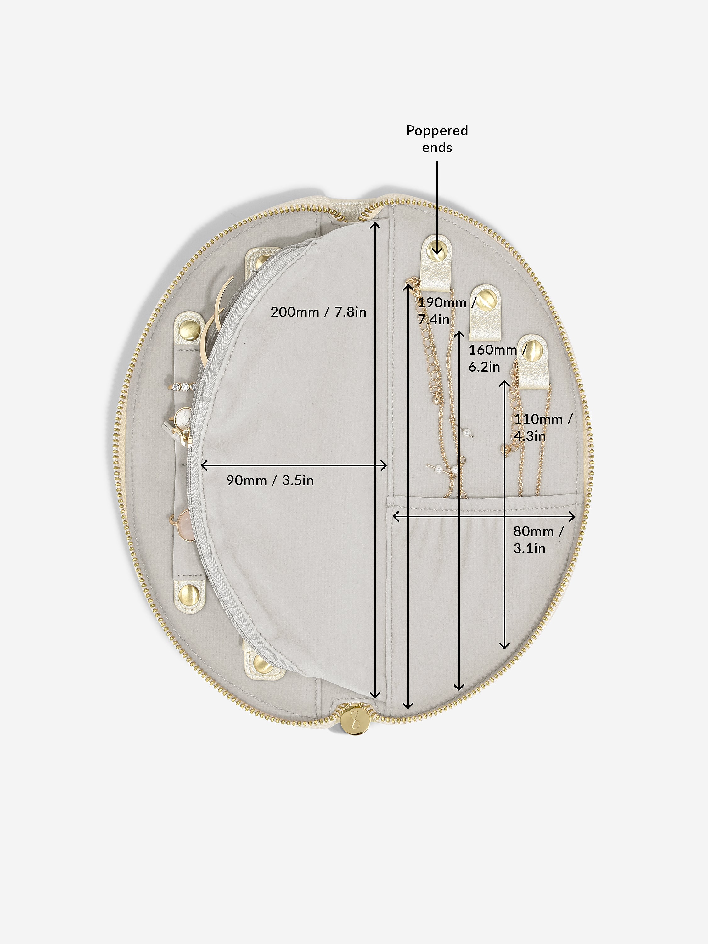 Stackers Halve Maan Jewellery Roll Parelmoer