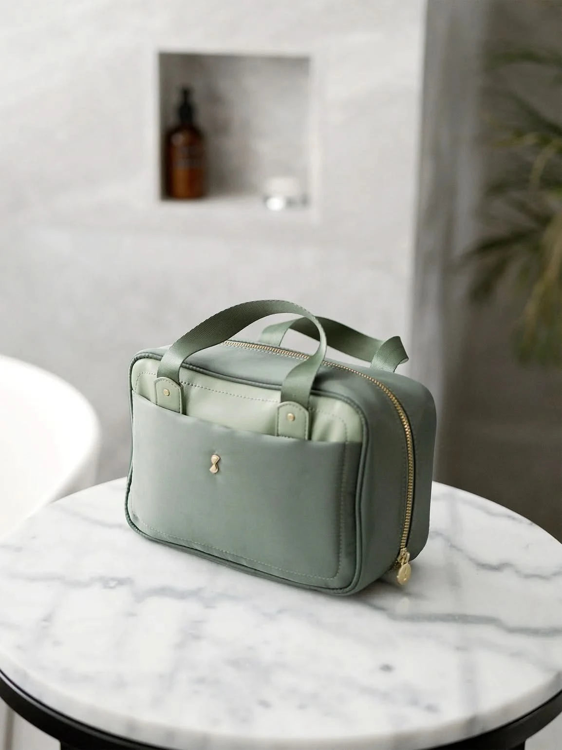 Stackers hangende Toilettas van Gerecycled Nylon Groen - Mystackers