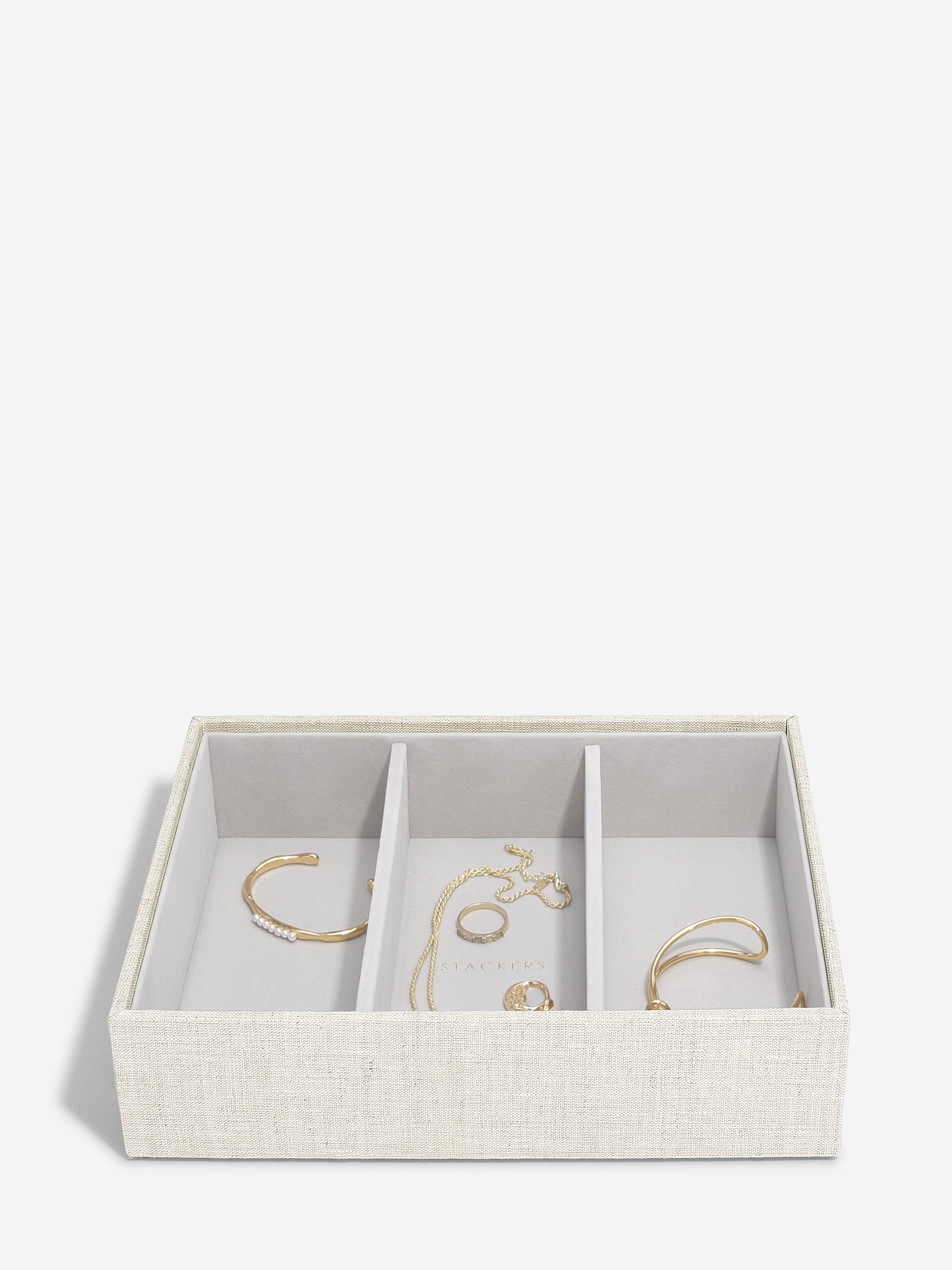 Stackers Compartiment pour montre et accessoires pour boîte à bijoux classique avoine et lin