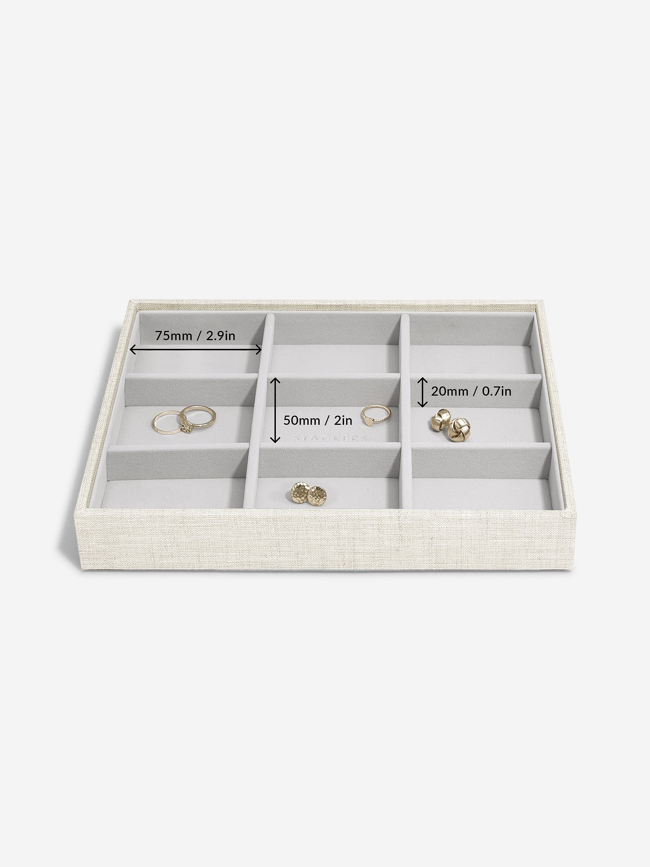 Stackers Compartiment standard pour boîte à bijoux classique avoine et lin