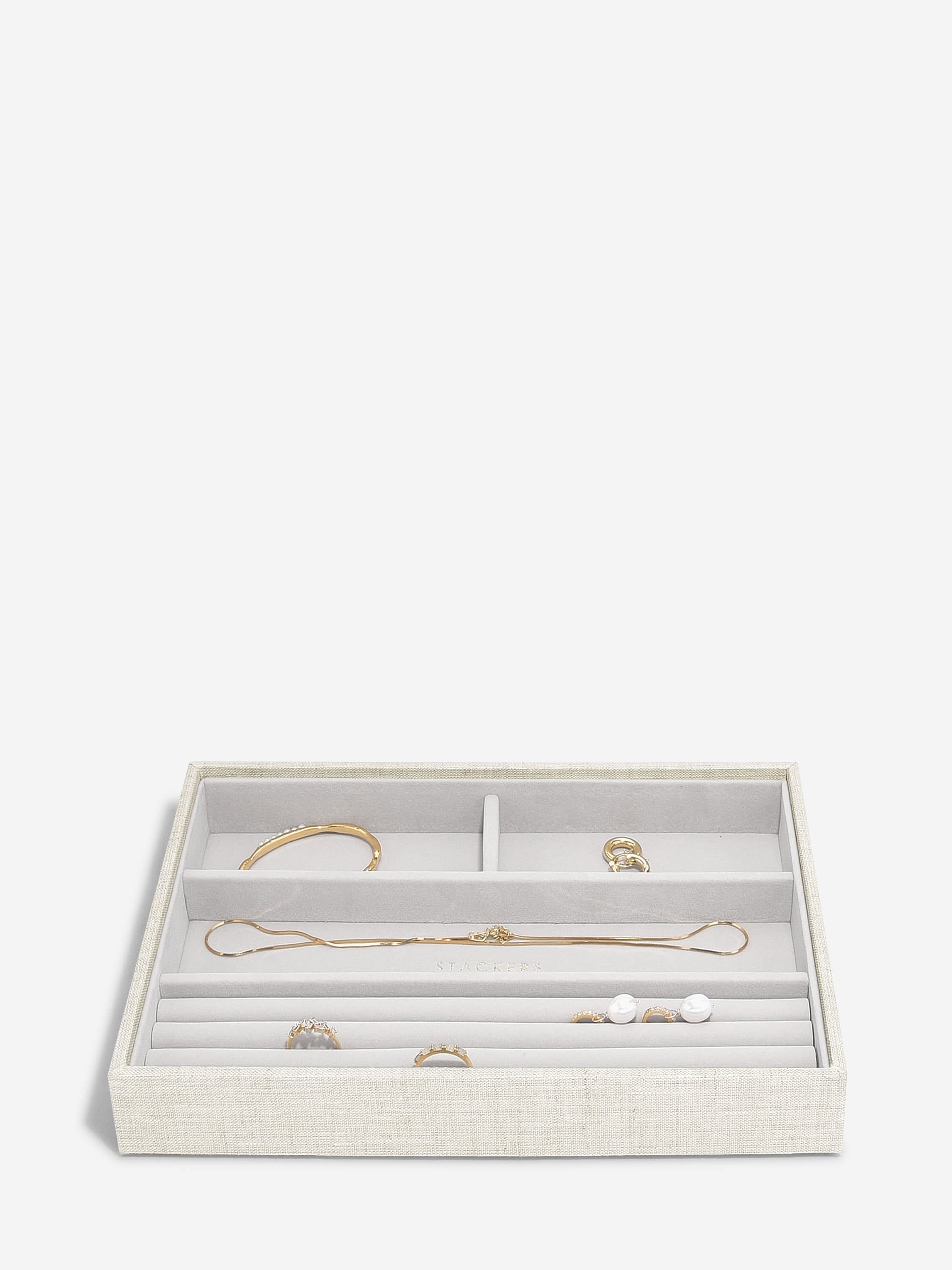 Stackers Klassieke Juwelendoos Set van 5 Havermout & Linnen - Mystackers