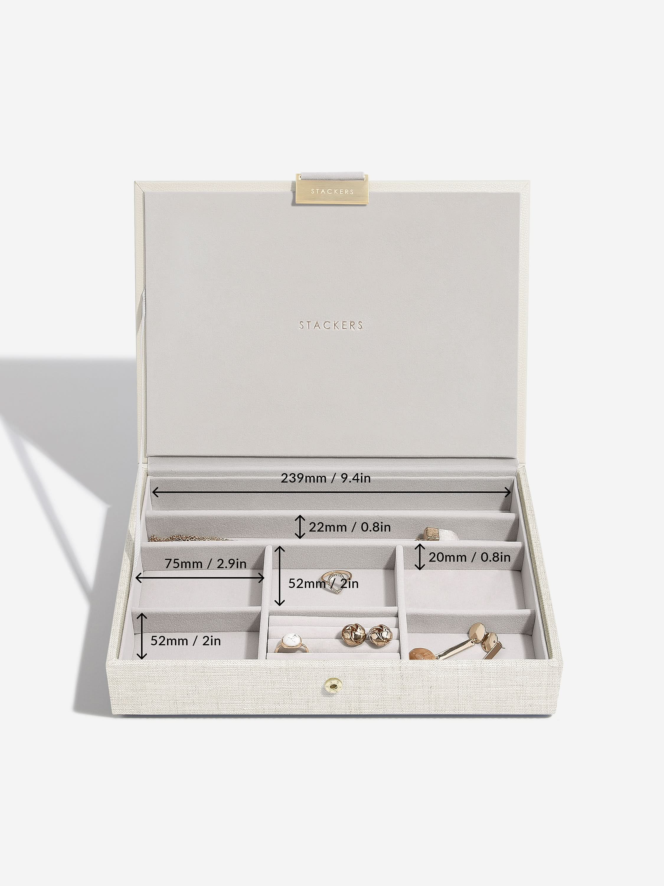 Stackers Klassieke Juwelendoos Set van 5 Havermout & Linnen - Mystackers