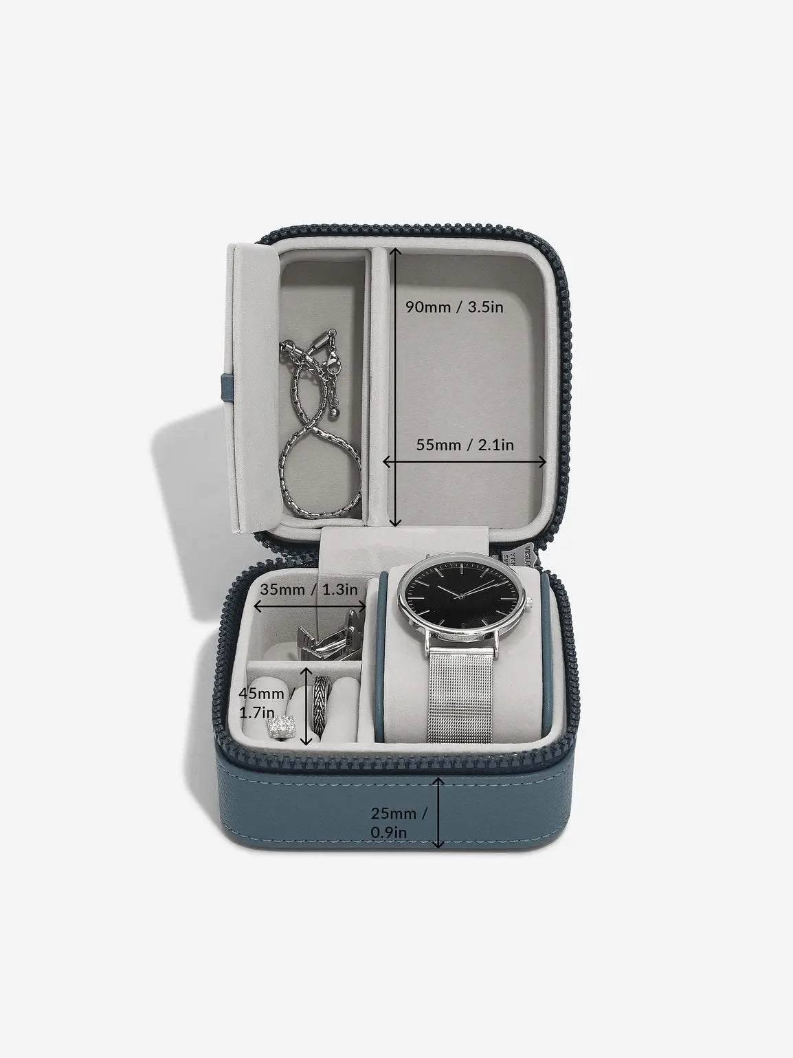 Stackers Horloge- & juwelenbox Blauw - Mystackers