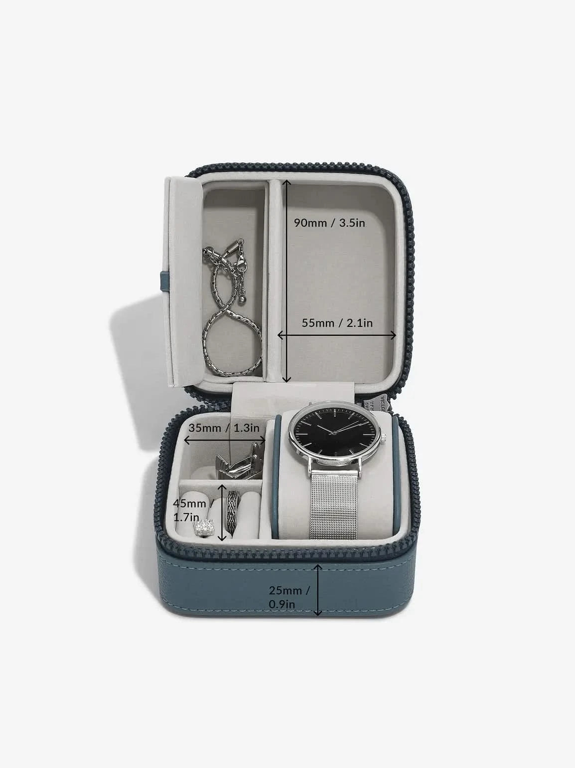 Stackers Horloge- & juwelenbox Blauw - Mystackers