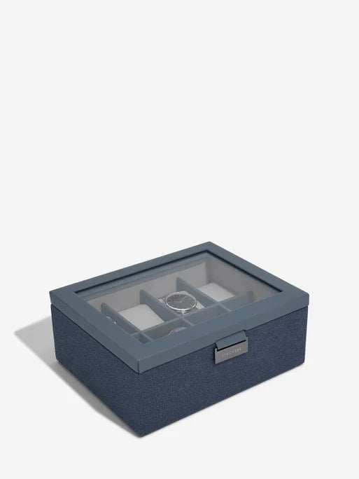 Stackers Achtdelige Horlogebox Marineblauw Canvas