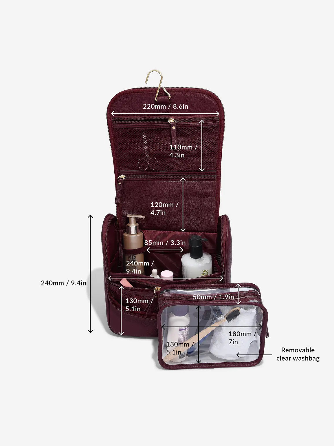 Stackers hangende Toilettas Bordeaux