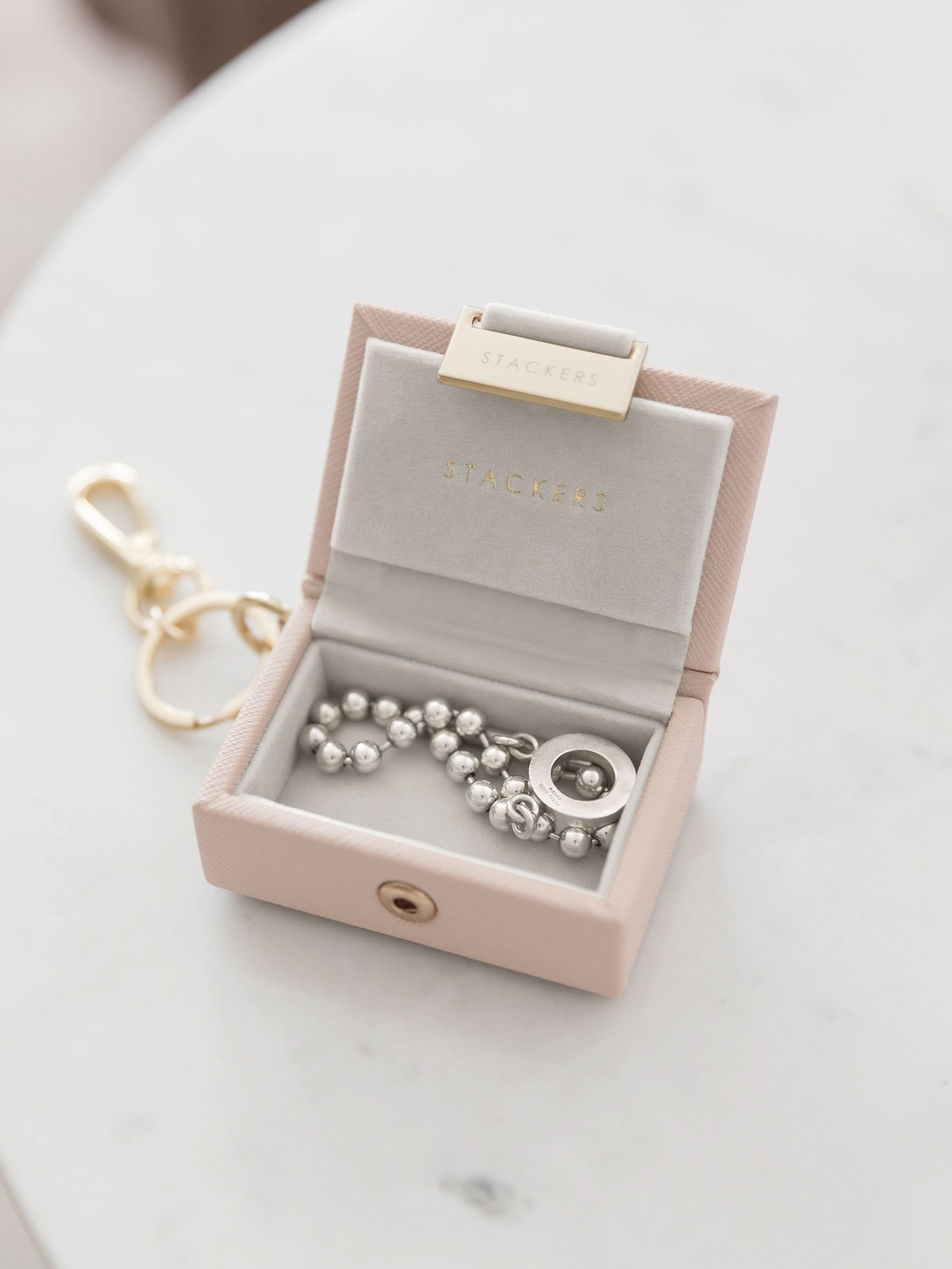 Stackers Jewellery Box Keyring in Party Cracker Pink