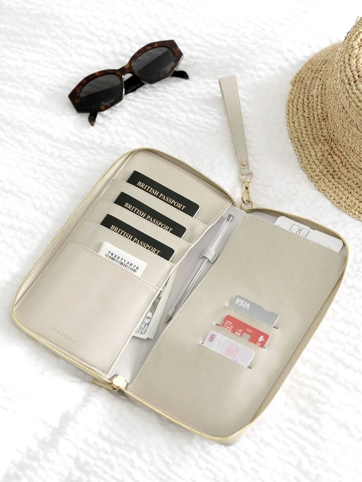 Stackers Paspoorthouder voor Familie Havermout & Linnen - Mystackers