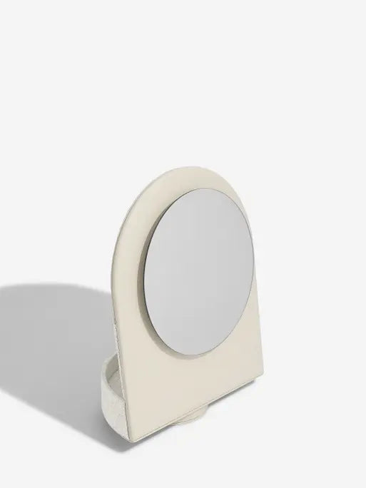 Stackers Rotating Hair Accessory Organiser with Mirror Oatmeal & Linen