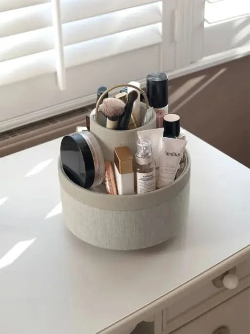 Stackers Rotating Cosmetics Organiser Oatmeal & Linen