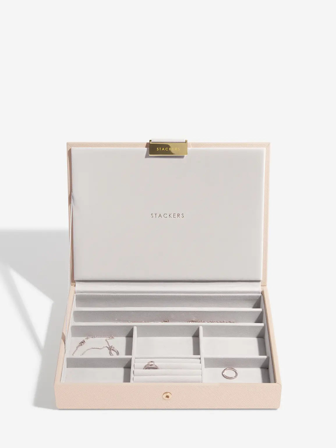 Stackers Klassieke Juwelendoos Set van 2 Roze Raffia
