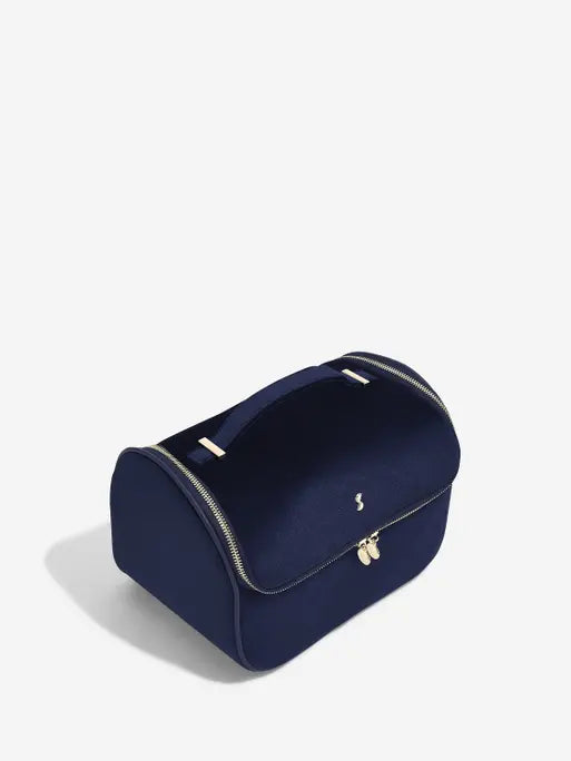 Stackers Grote Cosmeticacase Marineblauw Fluweel