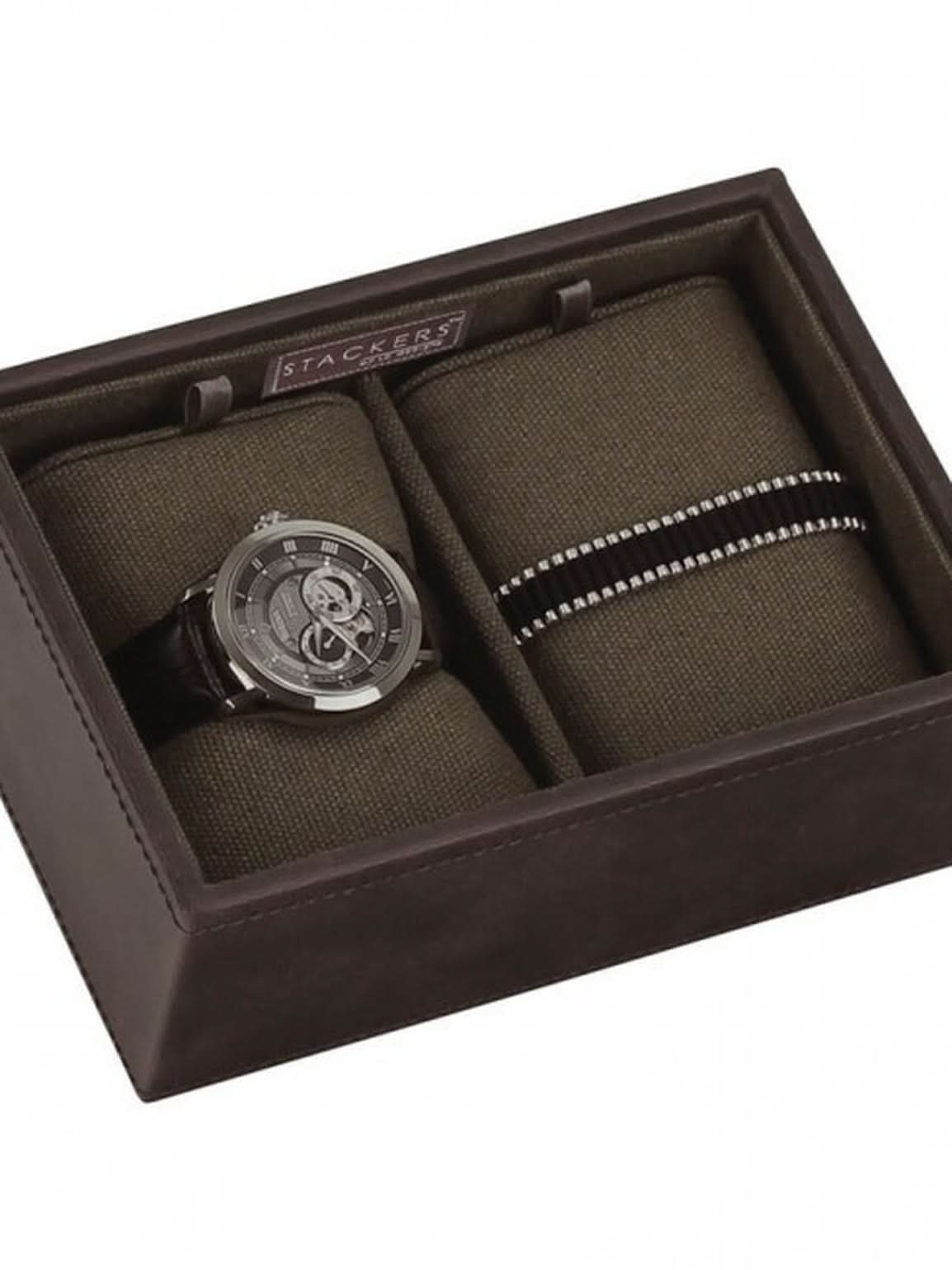 Stackers Mini Juwelendoos Set van 2 Bruin & Kaki - Mystackers