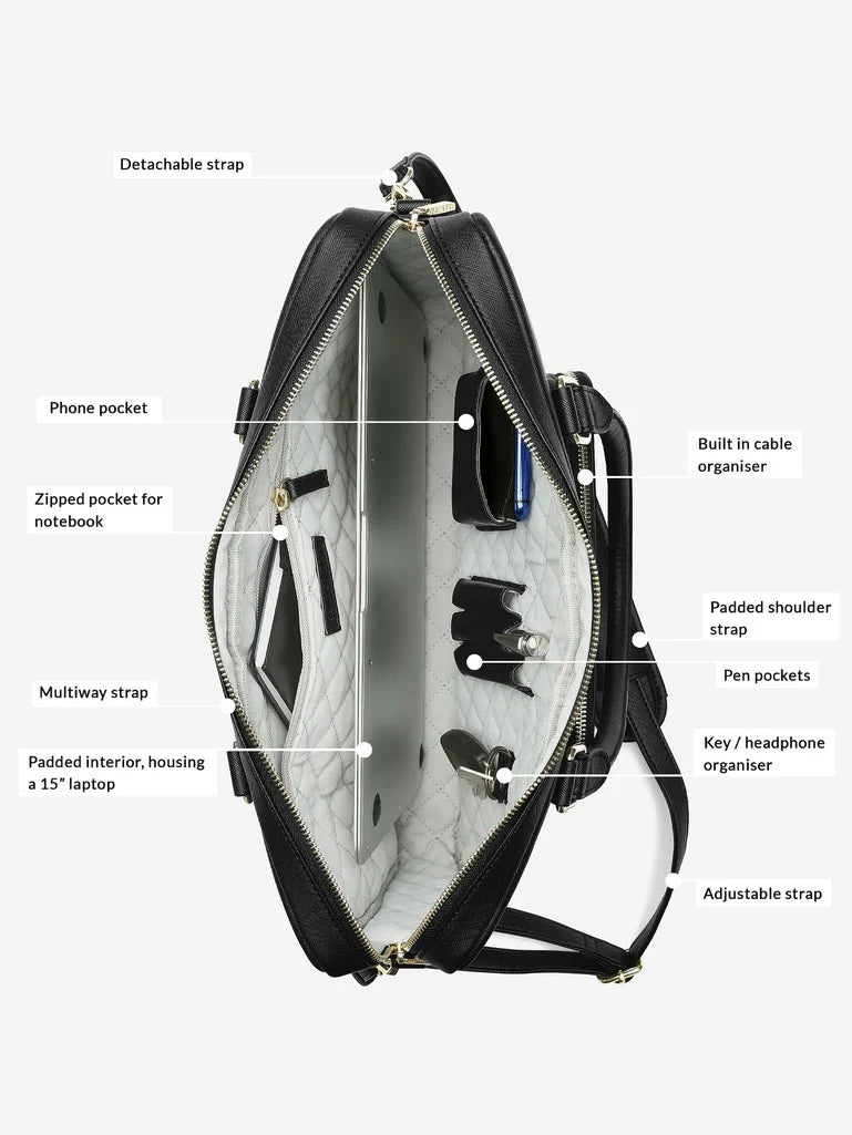 Stackers Laptoptas Zwart
