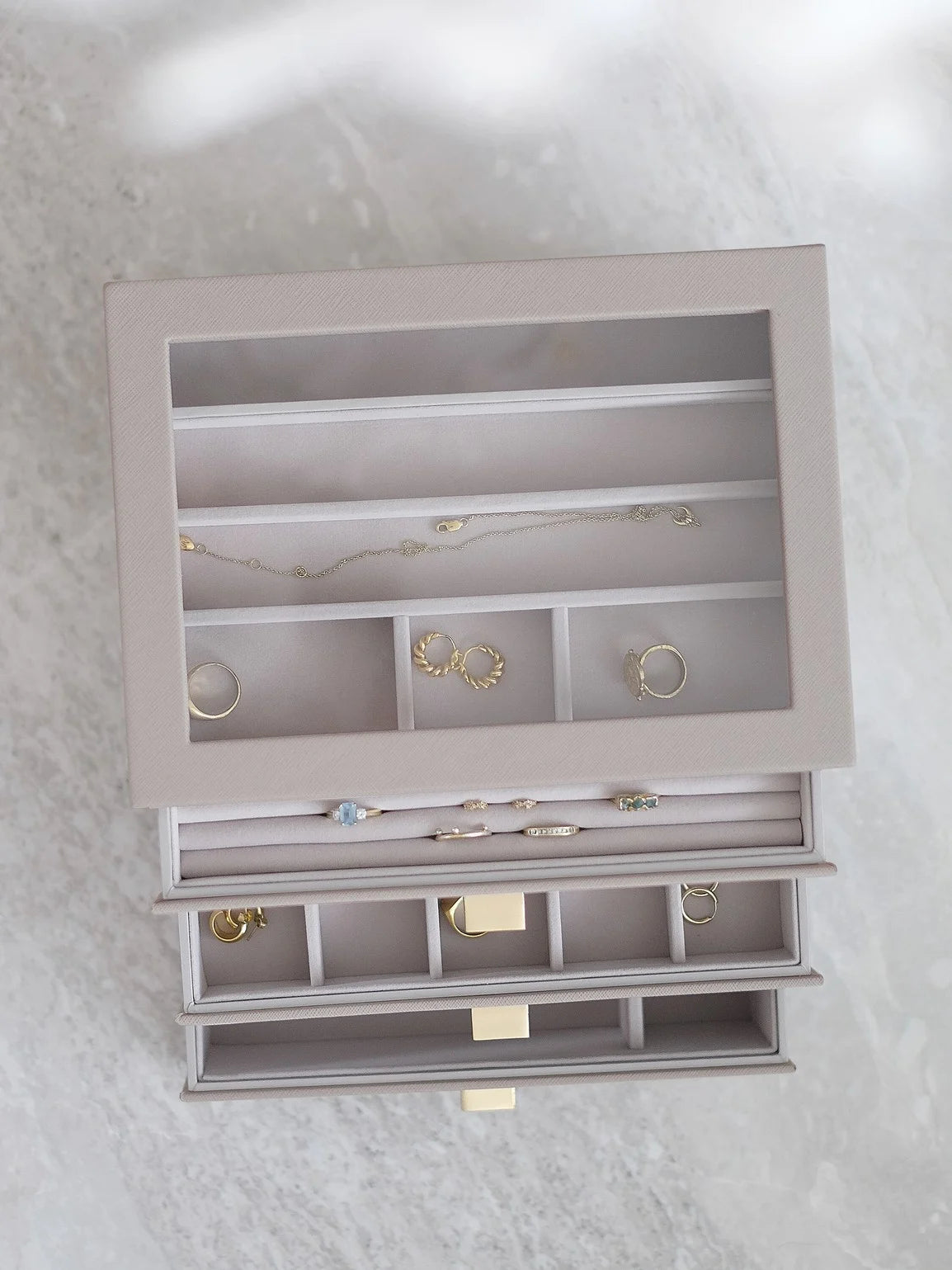 Stackers Klassieke Display Juwelendoos Set van 3 Taupe