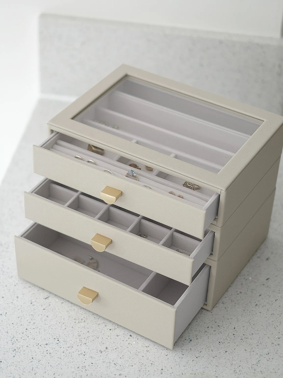 Stackers Klassieke Display Juwelendoos Set van 3 Havermout