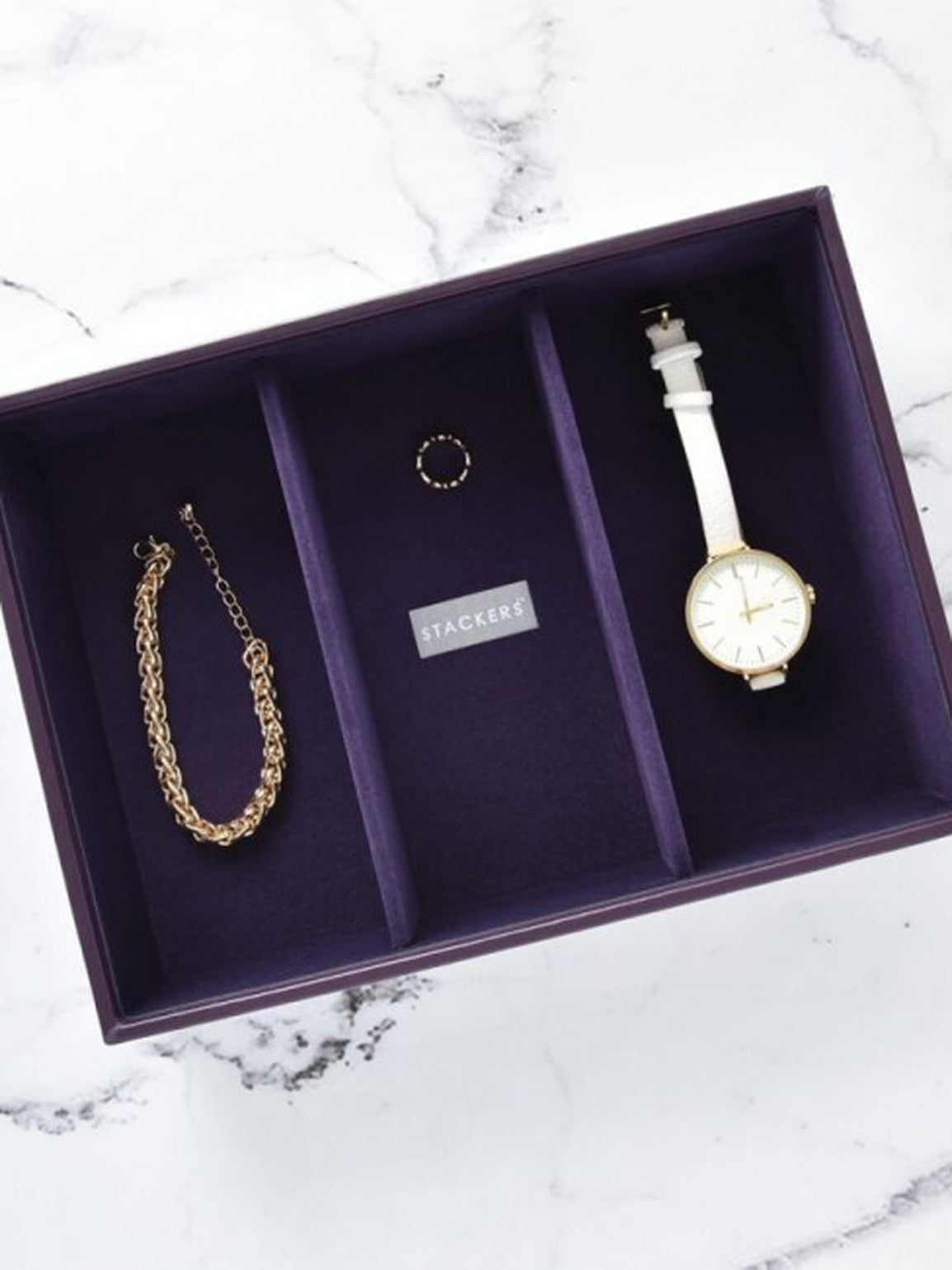 Stackers Horloge & Accessoirelaag voor Klassieke Juwelendoos Paars