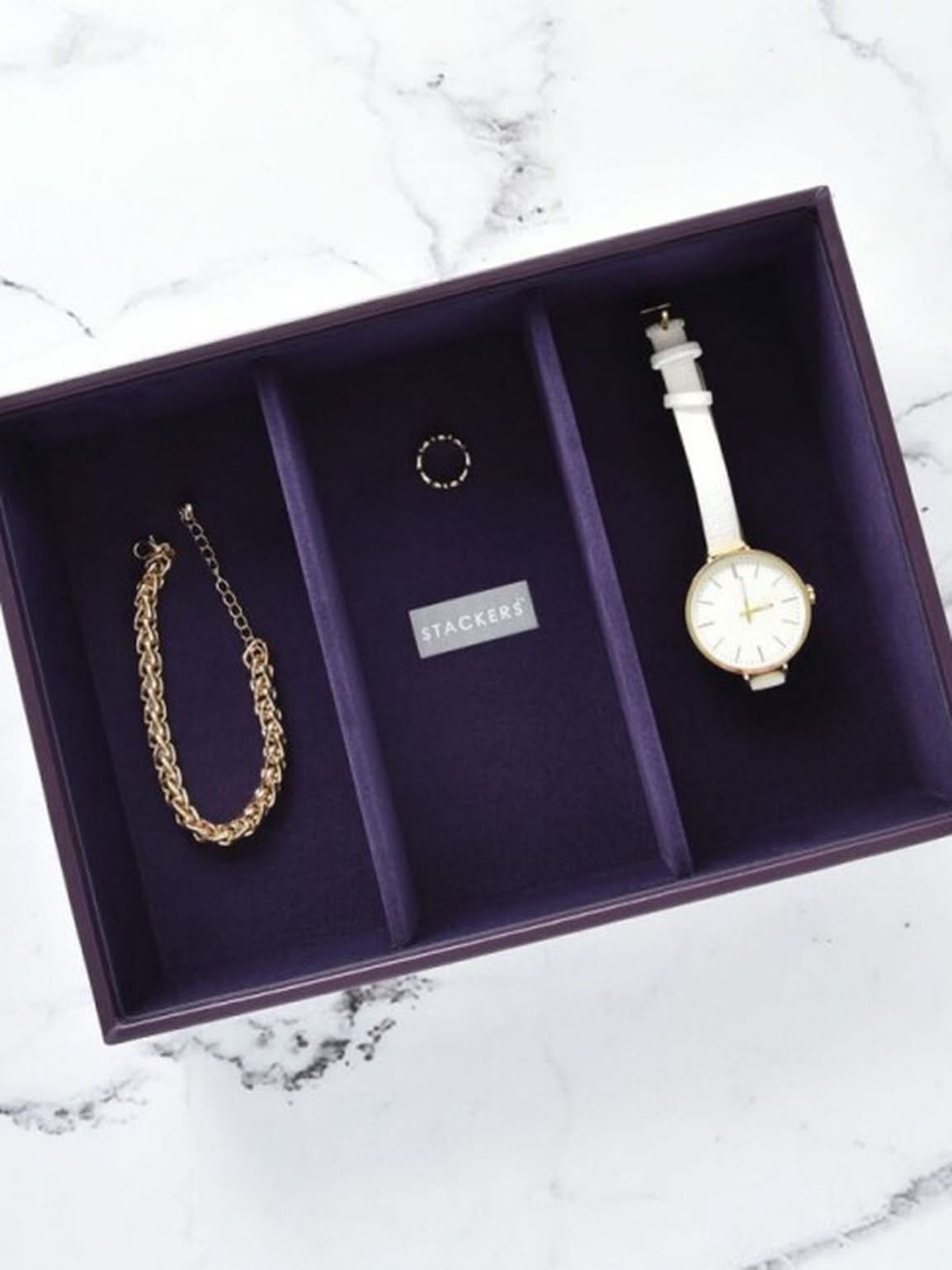 Stackers Horloge & Accessoirelaag voor Klassieke Juwelendoos Paars - Mystackers