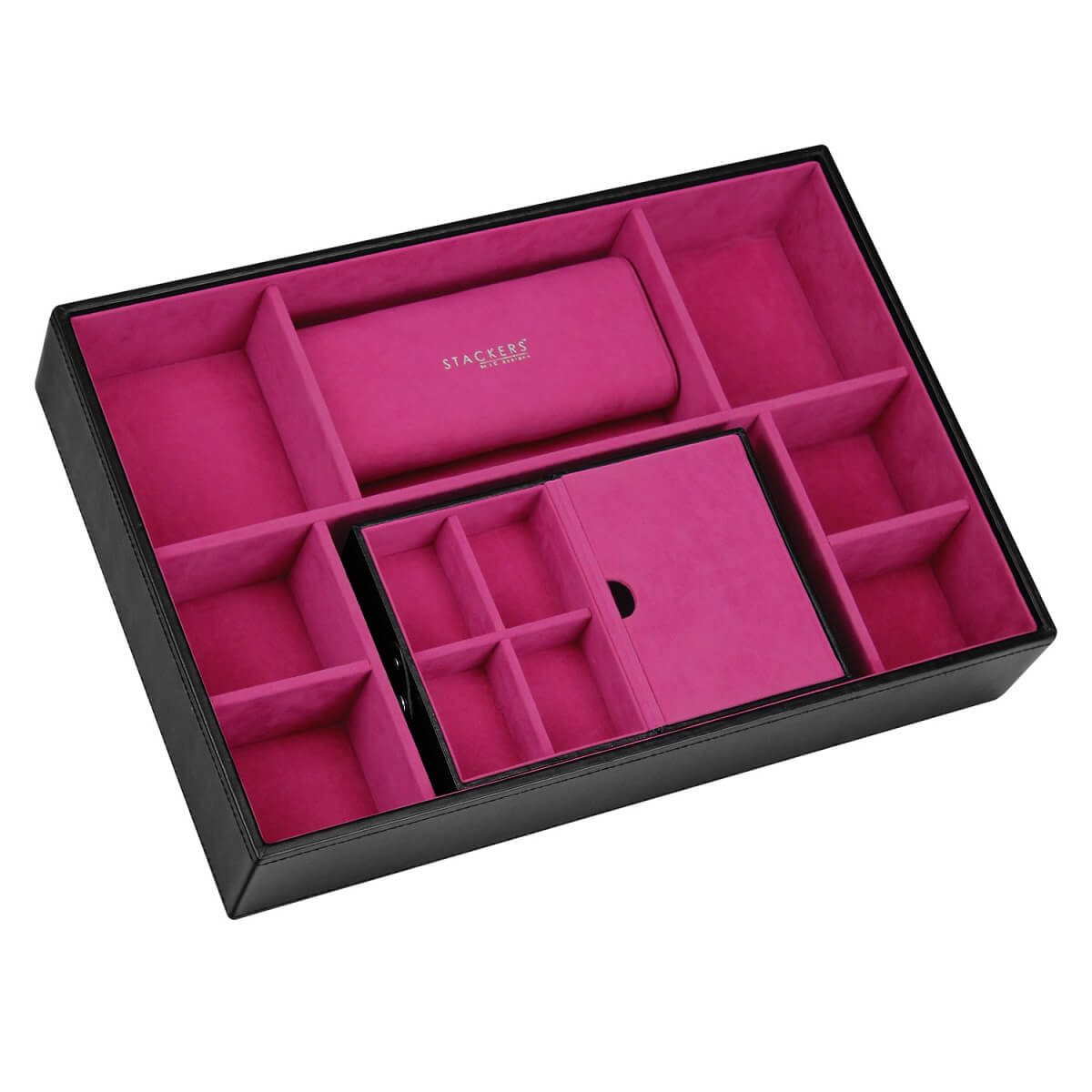 Stackers XL Horloge- & Accesoirelaag Zwart & Roze